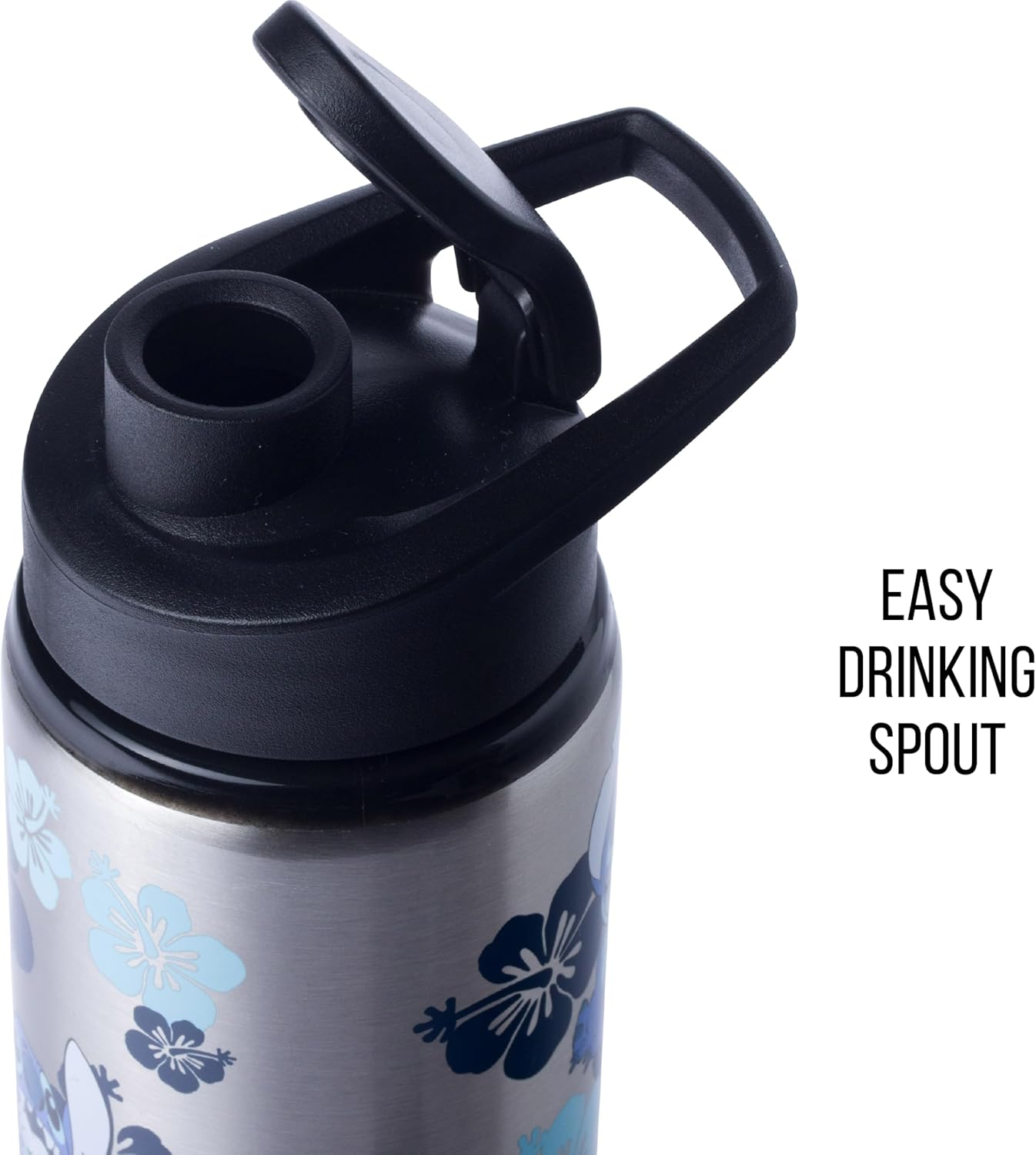 Silver Buffalo Disney Lilo and Stitch Double Walled Stainless Steel Water Bottle, 25 Ounces image number 1