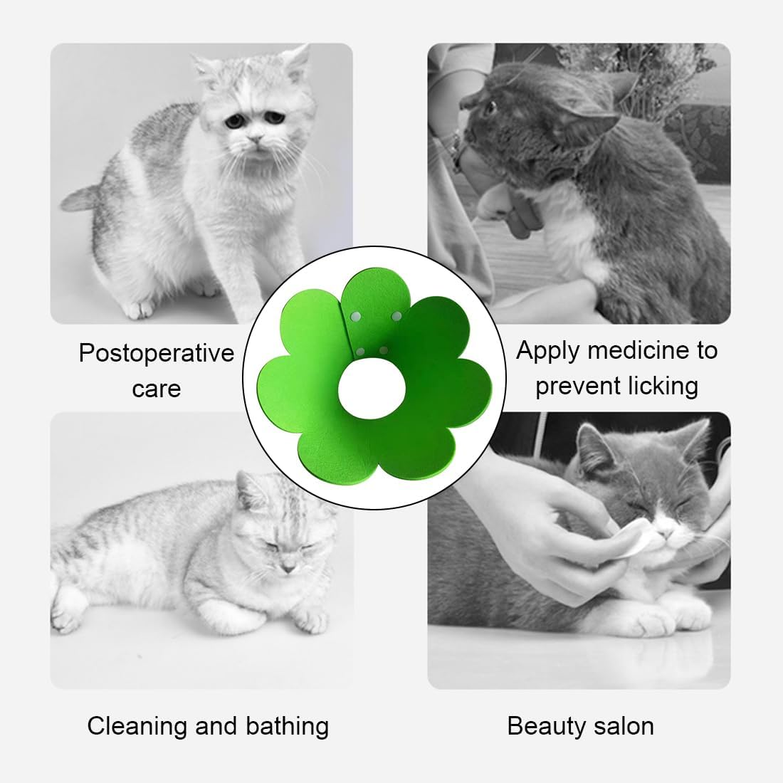 Pack of 2 Neck Collars for Cats and Puppies Pet Collars Protective Collar Adjustable Soft Cat Pets Adjustable Protective Collar Sponge Soft for Pets Protective Collar Collars image number 2