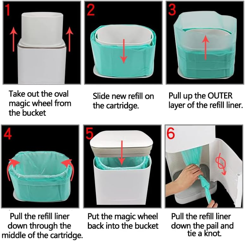 6 Pack Nappy Bin Refill Bags Compatible, Newborn Baby Diaper Pail Liner, Deal with Odors Effectively,Baby Diper Large Capacity,Nappy Bin Refill Bag (12Meters Each) image number 5