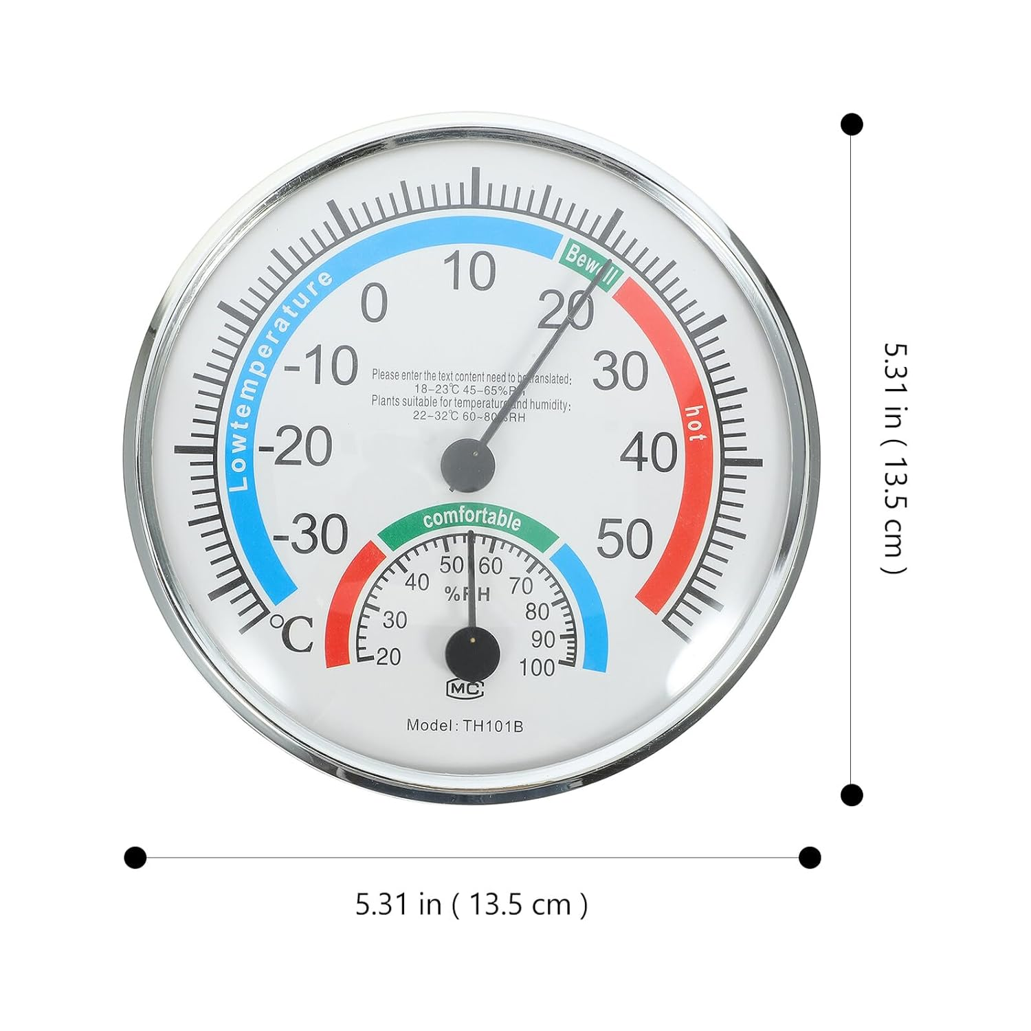 Luxshiny Indoor Outdoor Thermometer Hygrometer Abs Material Temperature Humidity Gauge for Home Patio Garden Moisture Monitoring image number 1