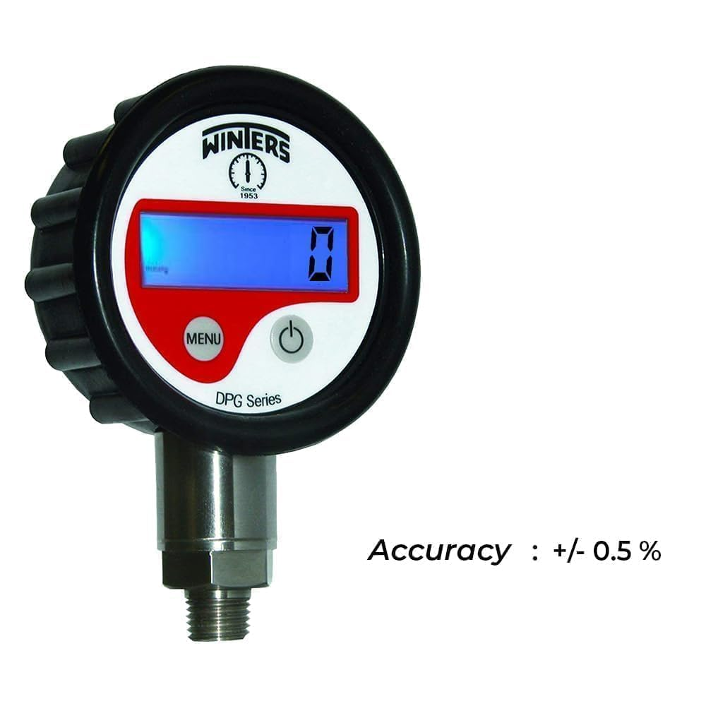 Digital Pressure Indicator (Range: 0 to 700 Bar / 0 to 10000 Psi) with 1/4" NPT | High Accuracy Tire Meter, Water Pressure Tester, Hydraulic Monitor | Chemical Industries, Oil & Gases | Model: DPG