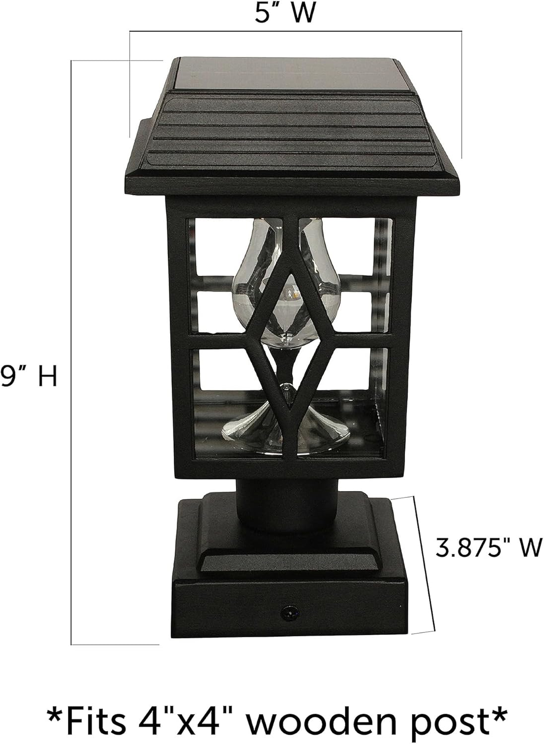 Gama Sonic Luna II Outdoor Solar Light for Columns, Walls, and Fence Posts, 2-Pack, Pier Mount Lamp or 4X4 Mount, Black Cast Heavy-Duty Aluminum