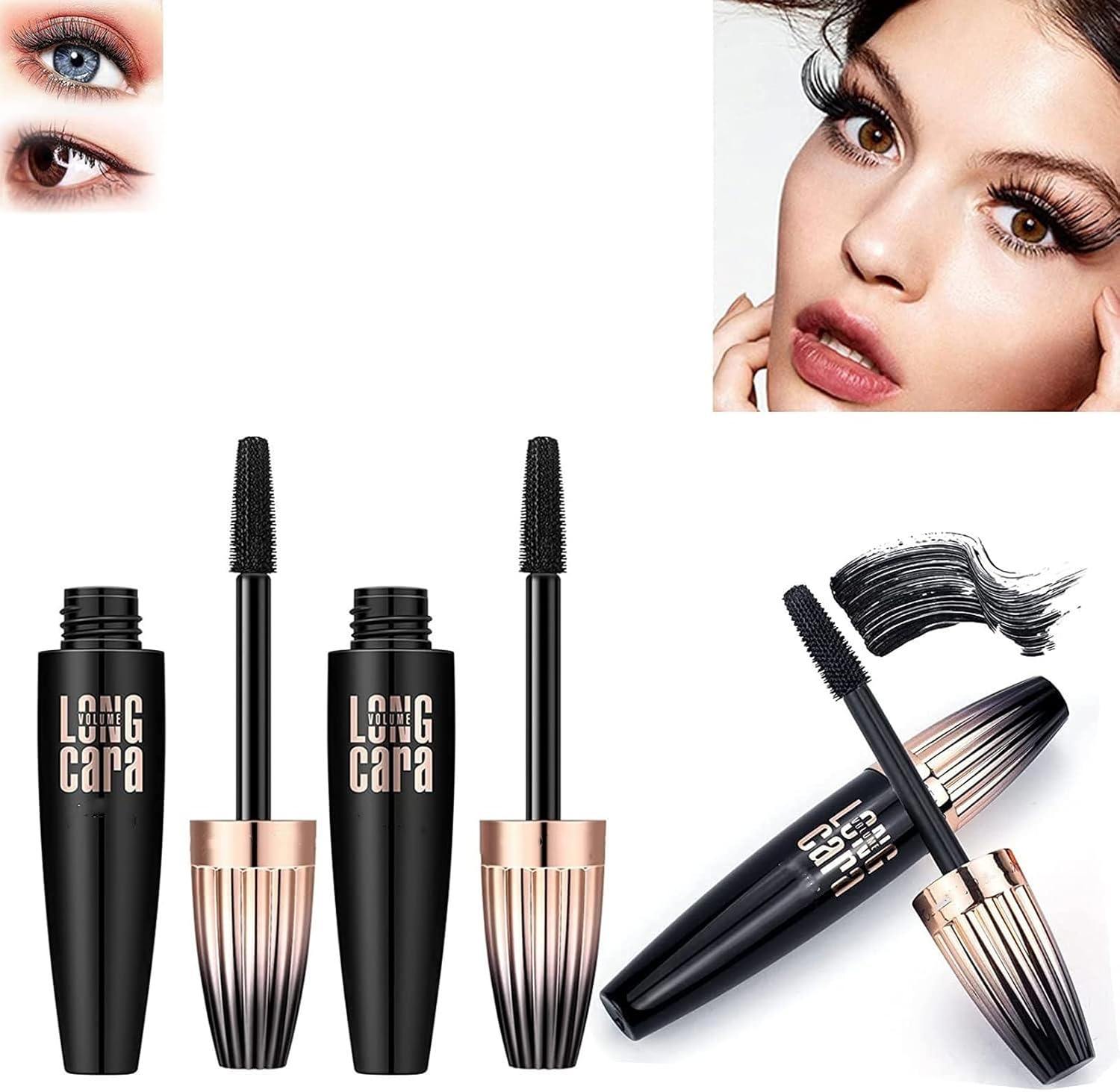 My Amazing Lashes 4D Volume and Length Silk Fiber Mascara - Long-Lasting, No Smudge, Voluminous Eyelashes (Black, 3PCS) image number 4
