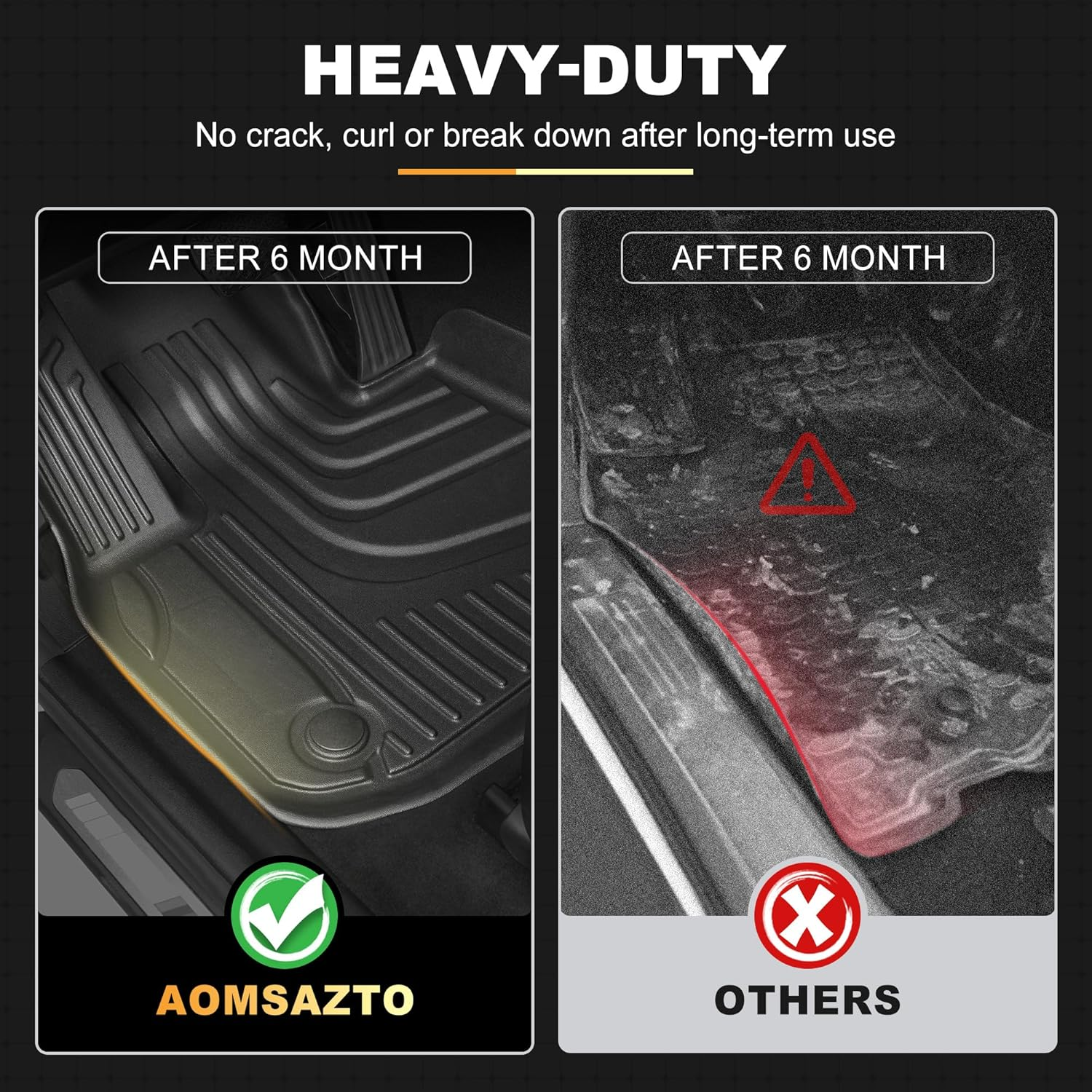 AOMSAZTO All Weather Floor Mats & Cargo Liner Trunk Set Fit for BMW X5 2014 2015 2016 2017 2018 | All Season Guard Envista Accessories Anti-Slip Floor Mats Cargo Liner image number 6