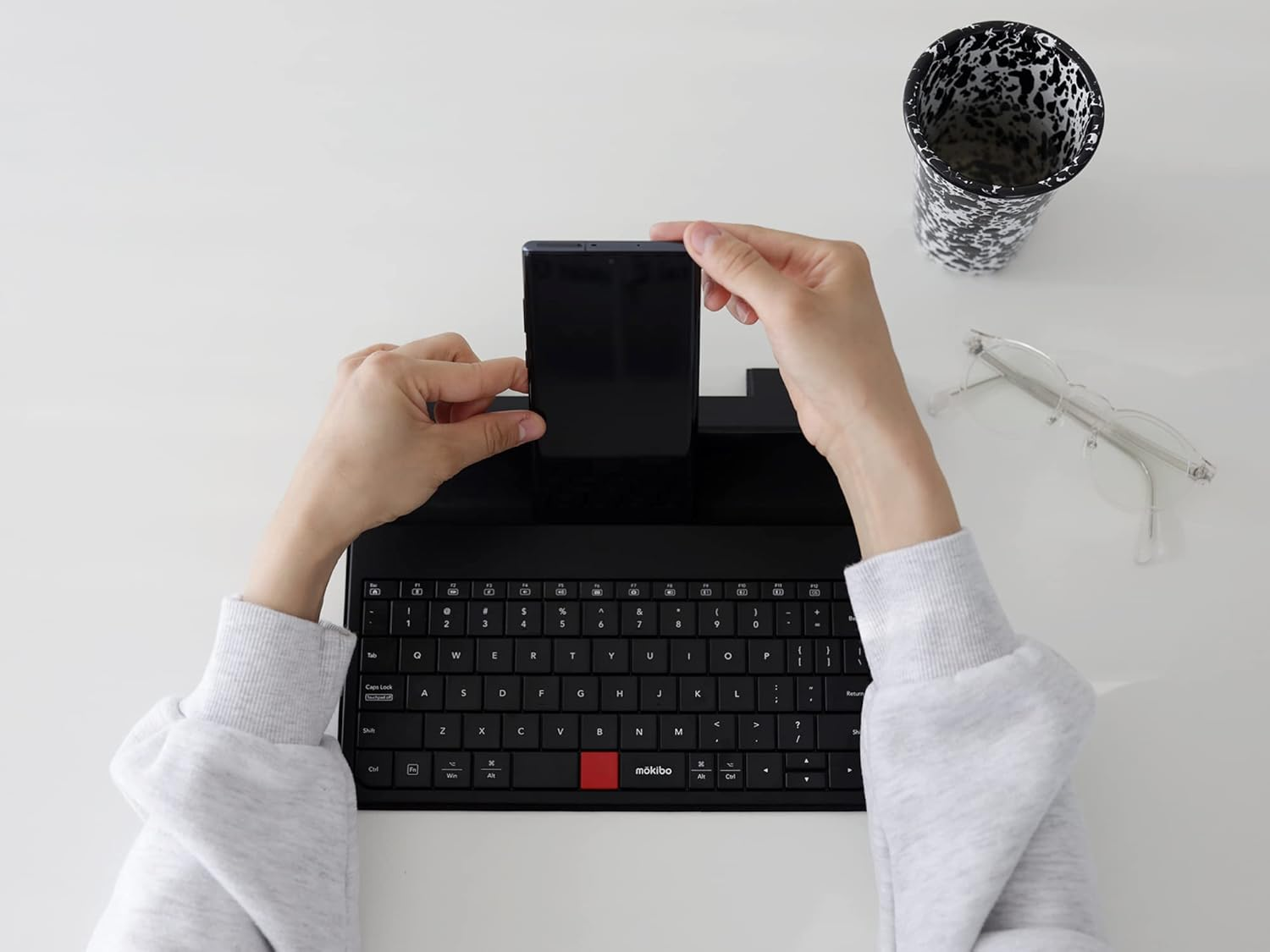 Mokibo Fusion Keyboard, Universal, Portable All-In-One with Built-In Touchpad, Bluetooth, Compatible with Tablets, Laptops, and Multiple OS image number 3