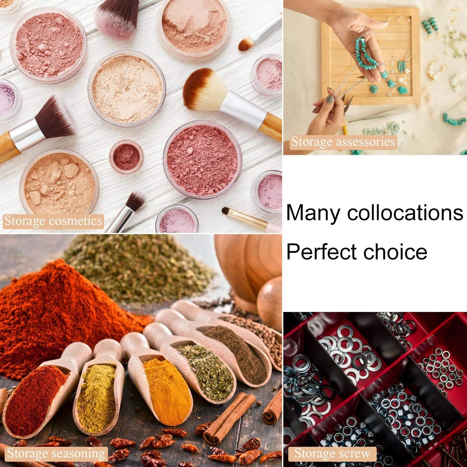 5G round Plastic Cream Bottle with White Caps Empty Refillable Cosmetic Container Jars for Cream Lotion Eye Shadow, Nails, Powder, Paint, Jewelry (50Pcs)