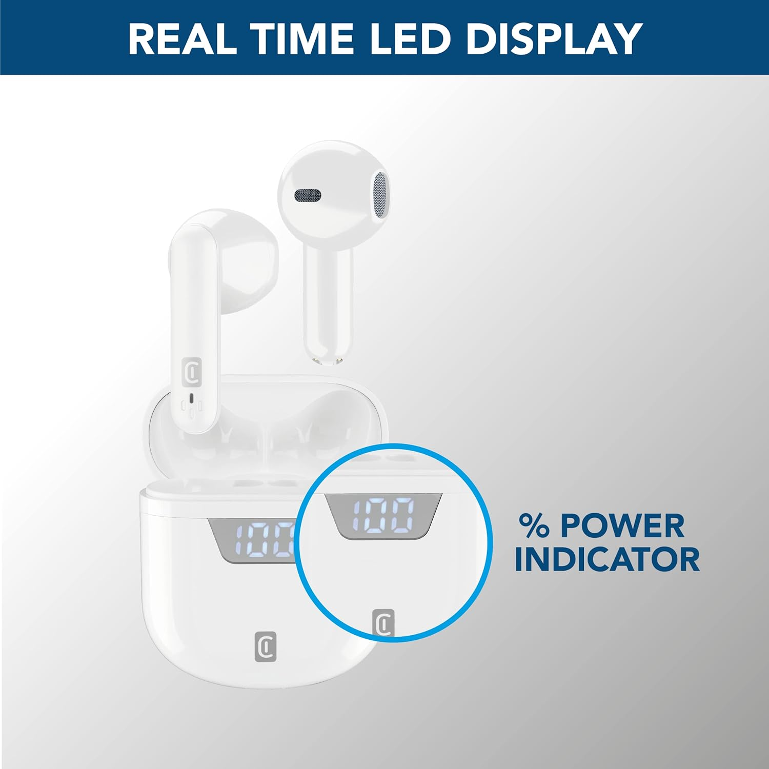 Cellularline | Seek - Universal | Cuffiette Auricolari Bluetooth 5.0 Hifi Stereo Con Custodia Di Ricarica - Autonomia Totale Di 15 Ore - Ricarica 2 Ore - Portata 10 Mt - Universal - Bianco image number 3