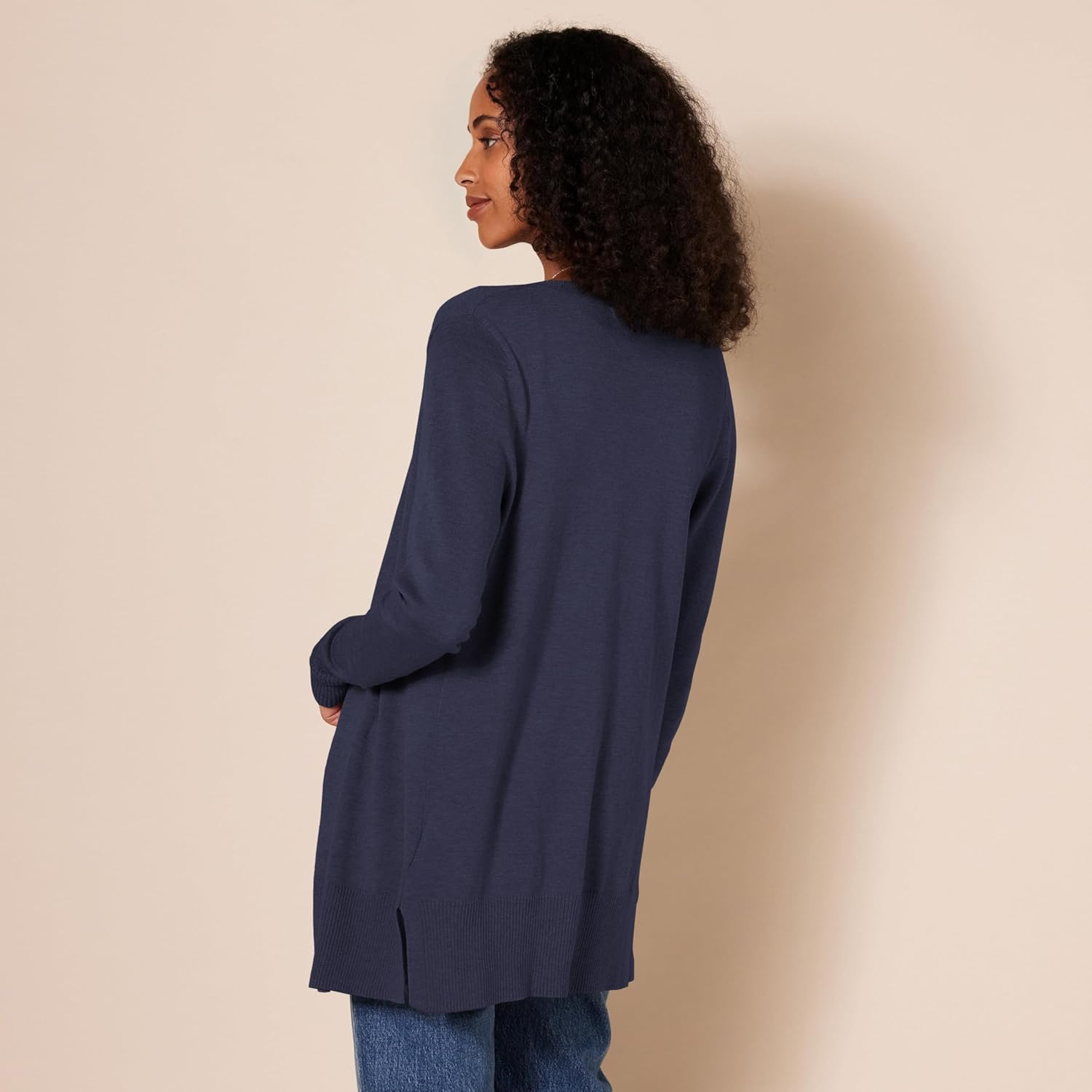 Amazon Essentials Women'S Lightweight Open-Front Cardigan Sweater (Available in plus Size), Navy, 1X image number 5