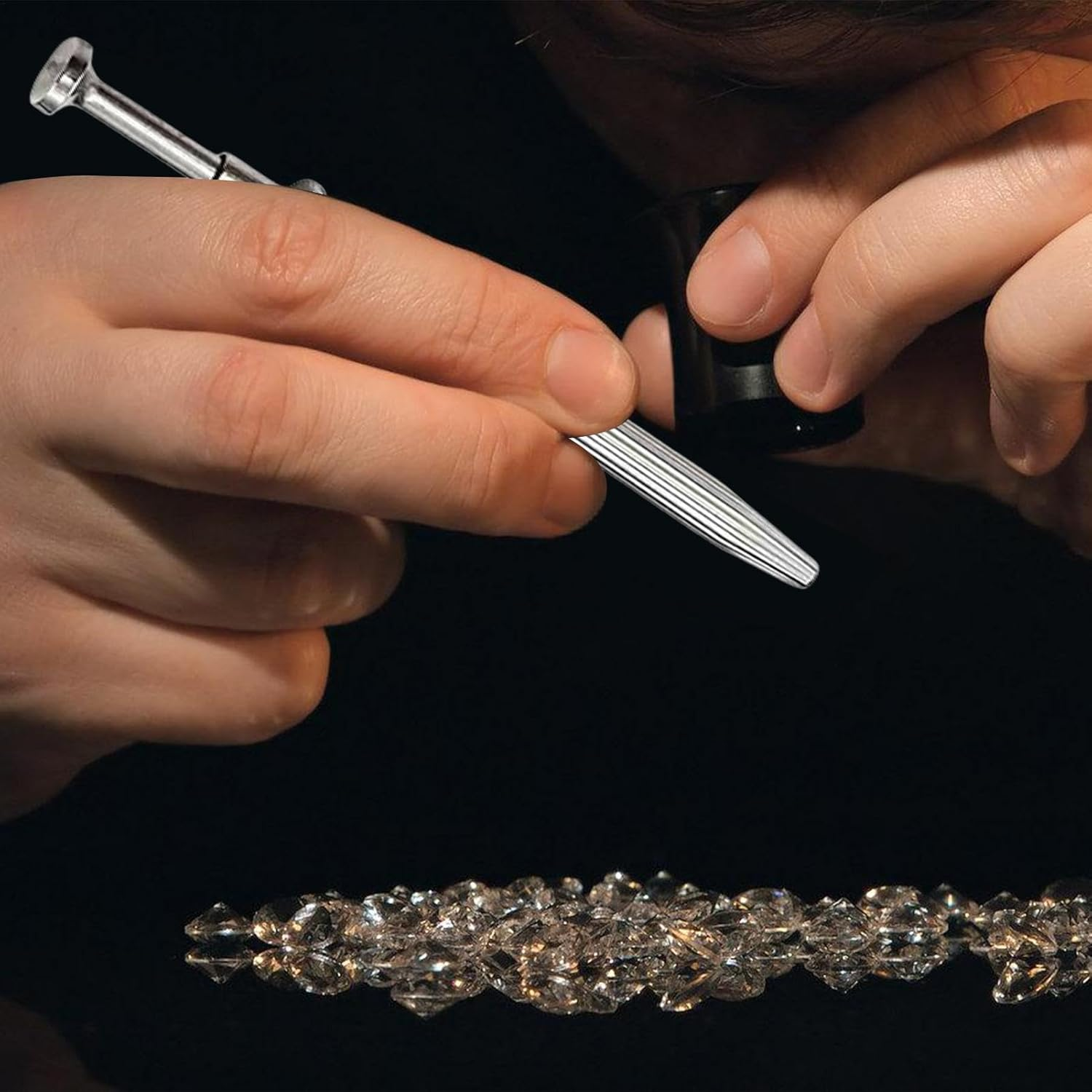 Rhinestones Picker Tool - 4 Prong Rhinestone Tool Applicator | Rhinestone Picker Dotting Pen | Non-Slip Bead Precision Component Holder, Hand Tweezer Jewelry Tools Accessories for Nail Art Decorat image number 3