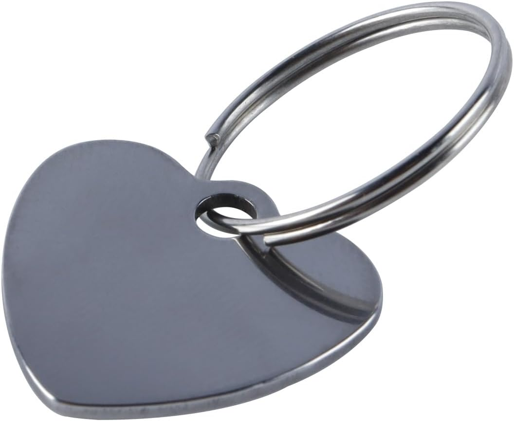 Orivin 24 Pieces Stainless Steel Dog Tag Engraving Blanks Blank Dog Tag Tags Key Rings round DIY Key Ring for Crafts image number 1