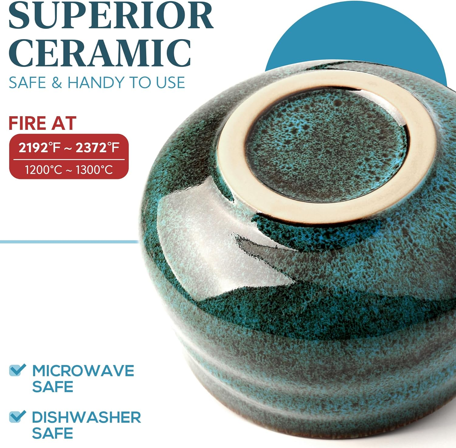 Japanese Matcha Bowl, Glazed Ceremonial Matcha Bowl with Whisk Holder for Matcha Powder/Matcha Tea/Japanese Matcha (Blue) image number 4