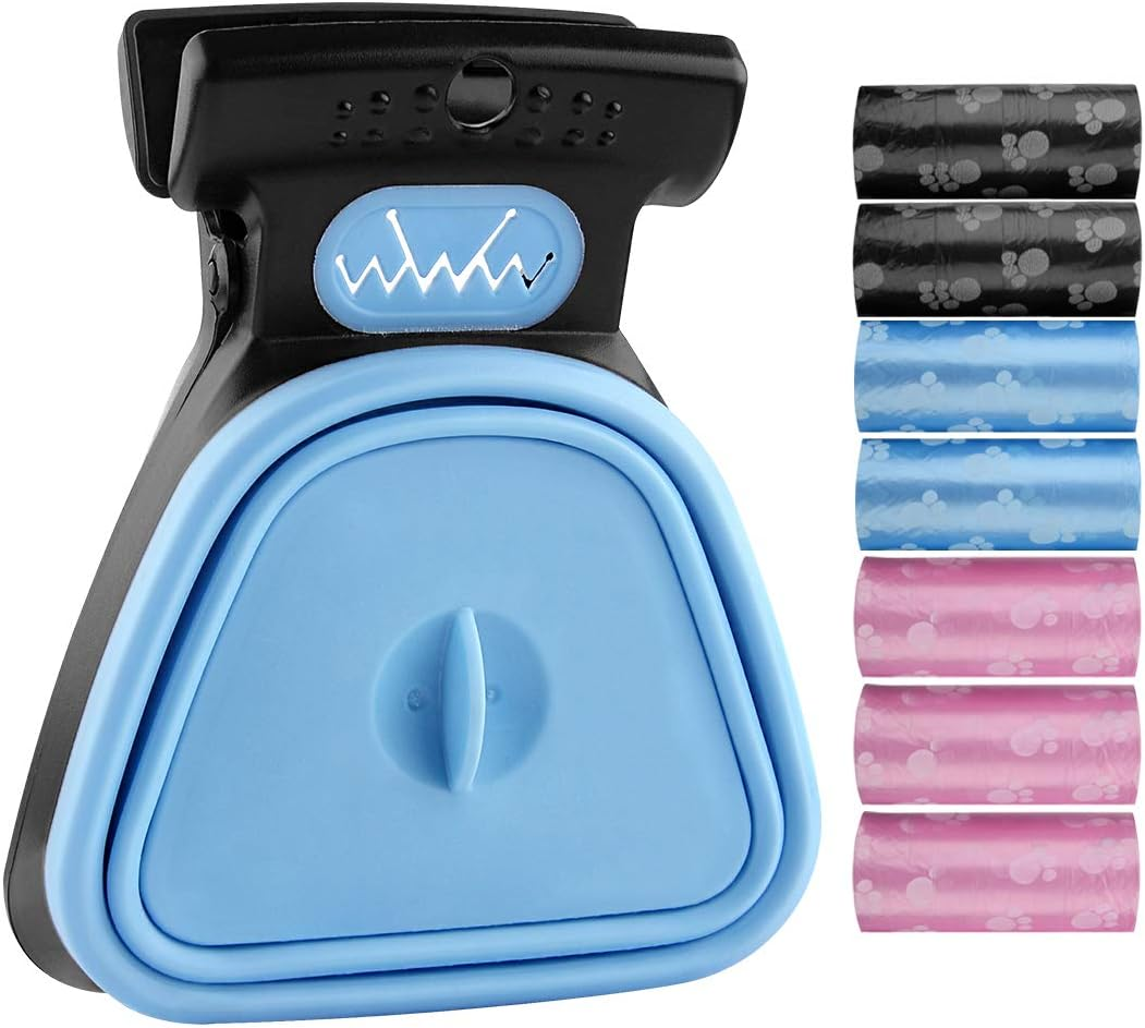 Dog Pooper Scooper with 10 Rolls, Portable Dog Poop Scooper, Sanitary Dog Waste Pick Up, Heavy Duty Dog Waste Cleaner with Bag Dispenser, Dog Leash Clip image number 4