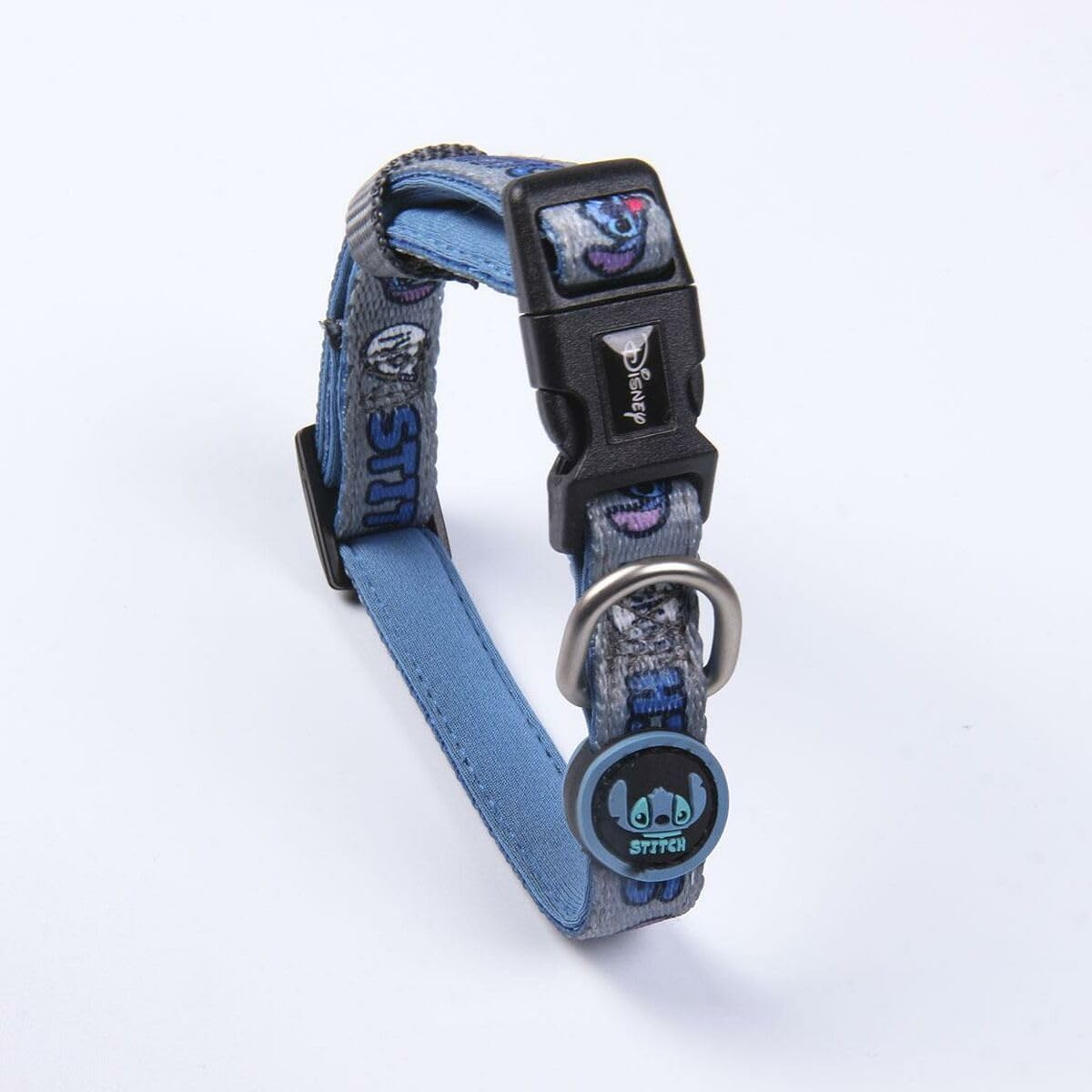 Stitch Premium Dog Collar - Blue - Size XXS-XS - Quick Click Closure - 3D Details - Dog Collar Made of Polyester - Original Product Designed in Spain image number 6