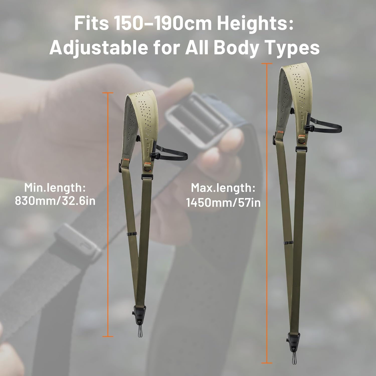 PGYTECH Camera Strap Pro, Professional Camera Harness with Detachable Underarm Strap, Leather Ergonomic Shoulder Pad