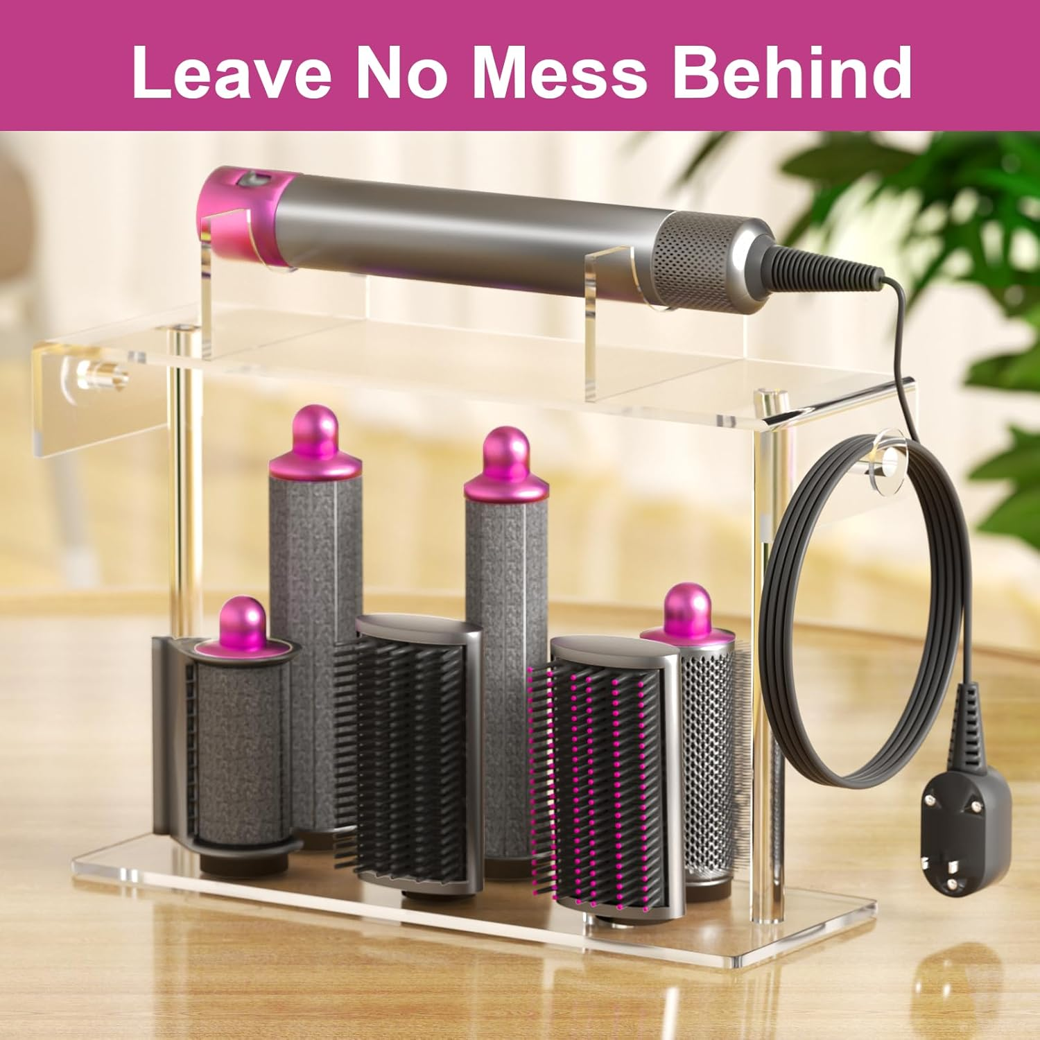 Yewink Airwrap Holder for Dyson - HQ Acrylic Hair Tool Storage Stand - Countertop Desktop Organizer for Dyson Styler and Accessories - Space-Saving Bathroom Beauty Holder image number 3
