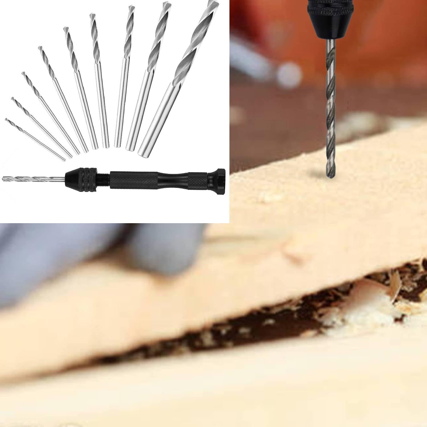 26-Piece Precision Pin Vise Hand Drill Set with Twist Drill Bits - Ideal for Craft Carving DIY, Woodworking, & Model Making(0.5-3Mm Drilling Bits) image number 1