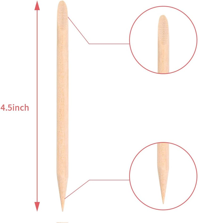 100PCS Orange Sticks for Nails - Wooden Cuticle Pusher & Remover Set - Non-Toxic, Skin-Safe - Wood Tools for Manicure & Pedicure - Disposable Set Useful for Home & Salon - Won'T Break Easily image number 3