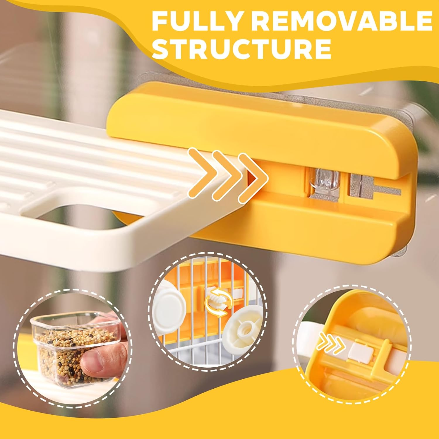 Perches for Budgies, Budgies Accessories, Acrylic, Budgies Swing with 1 Feeding Bowl, Removable Bird Swing Bird Cage Accessories for Small Pets Such as Birds and Hamsters