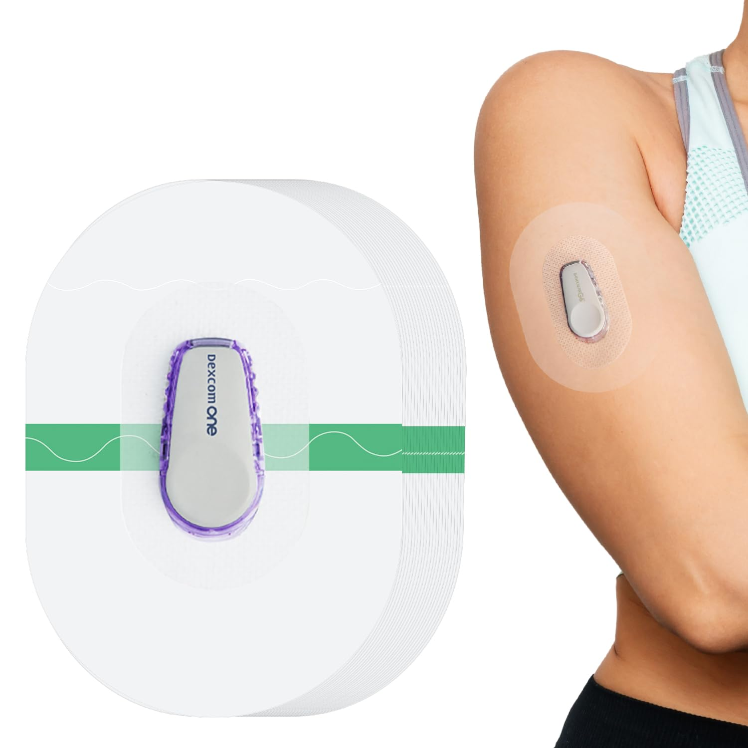 60 Packs Dexcom G6 Overpatch, Dexcom G6 Adhesive Patches Waterproof for 10-14 Days Long Stay, No Glue in the Center by SUNMON (Transparent) image number 2