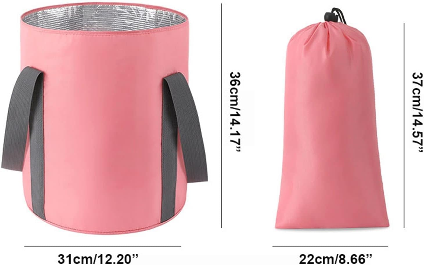 LKYJD Foot Bath Basin Portable Travel Collapsible Foot Basin Folding Foot Bath Tub Storage Bucket Soaking Feet Bucket for Camping Washing (Color : Pink A, Size : 31X36Cm) - Blue A image number 6