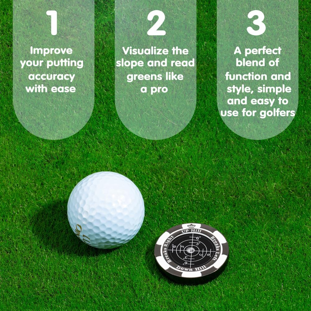 Slopemaster Progreen Reader - Golf Ball Marker with High Precision Green Reading Aid Golf Accessories for Men Women - Blackdarkblue image number 6