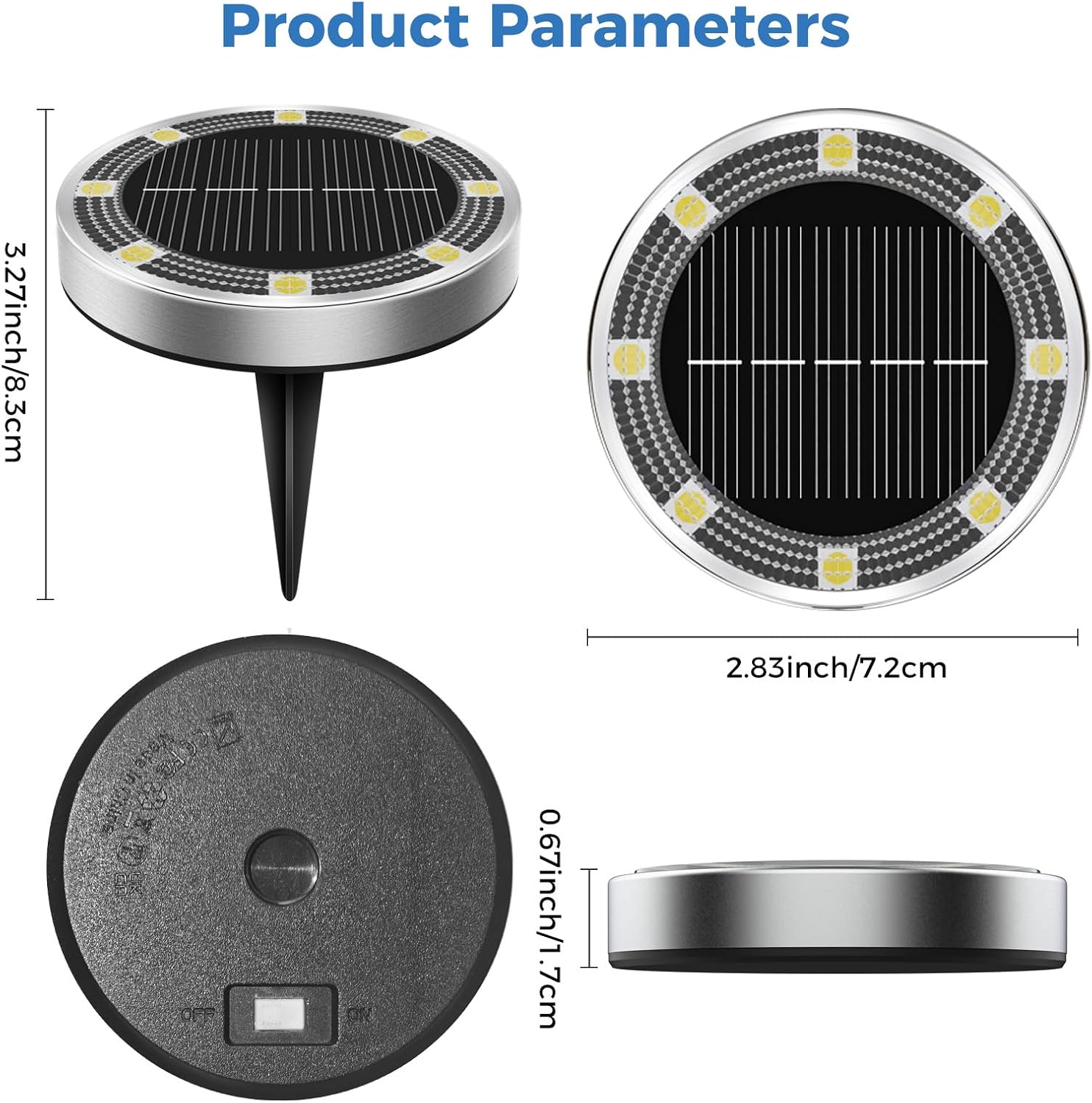 Peasur Pack of 24 Solar Floor Lights Outdoor, 8 LED Solar Lights for Outdoor Garden Weatherproof Solar Lights Garden Lighting for Ground Path Lawn Walkway Warm White image number 3