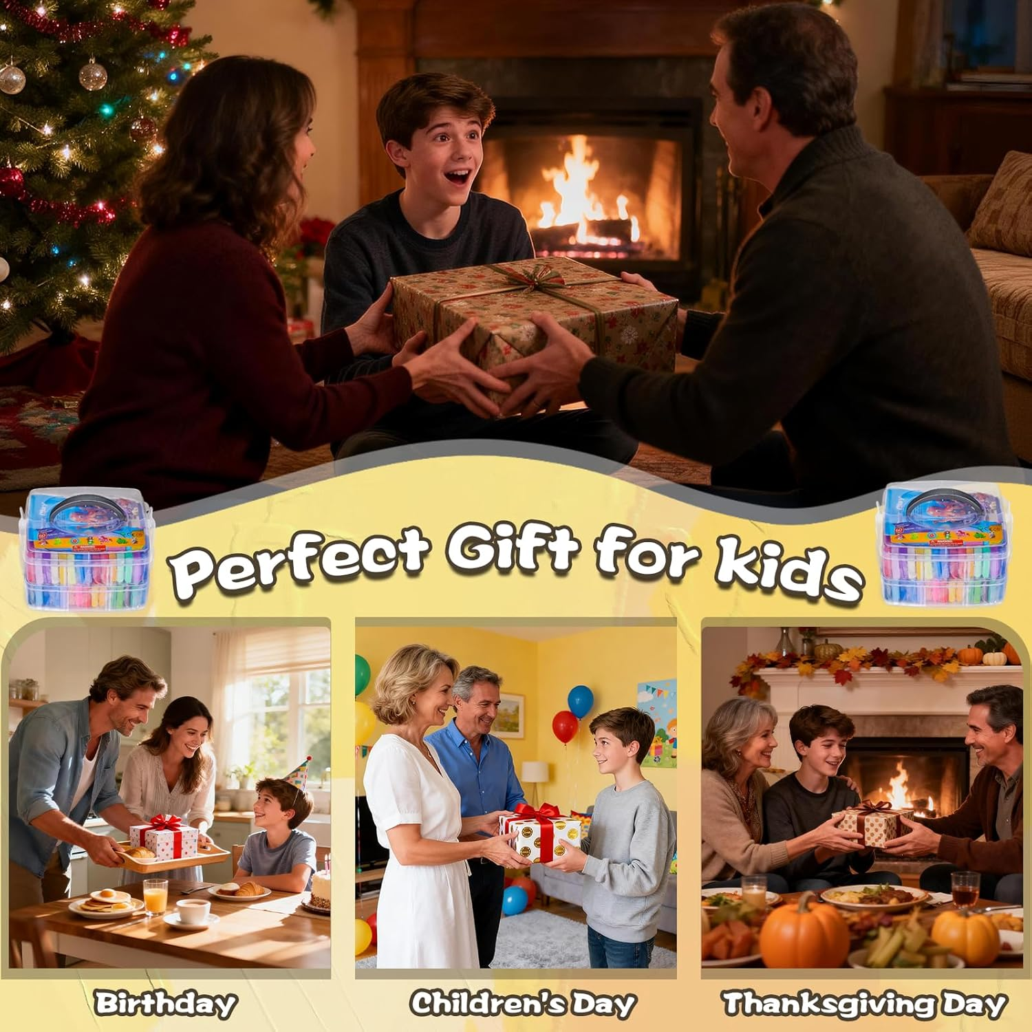 Polymer Clay， Oven Bake Modeling Clay for Kids, DIY Starter Kits Model Clay, Non-Toxic, Non-Sticky,With Sculpting Tools, Ideal for Children and Artists - 88 Colors image number 6