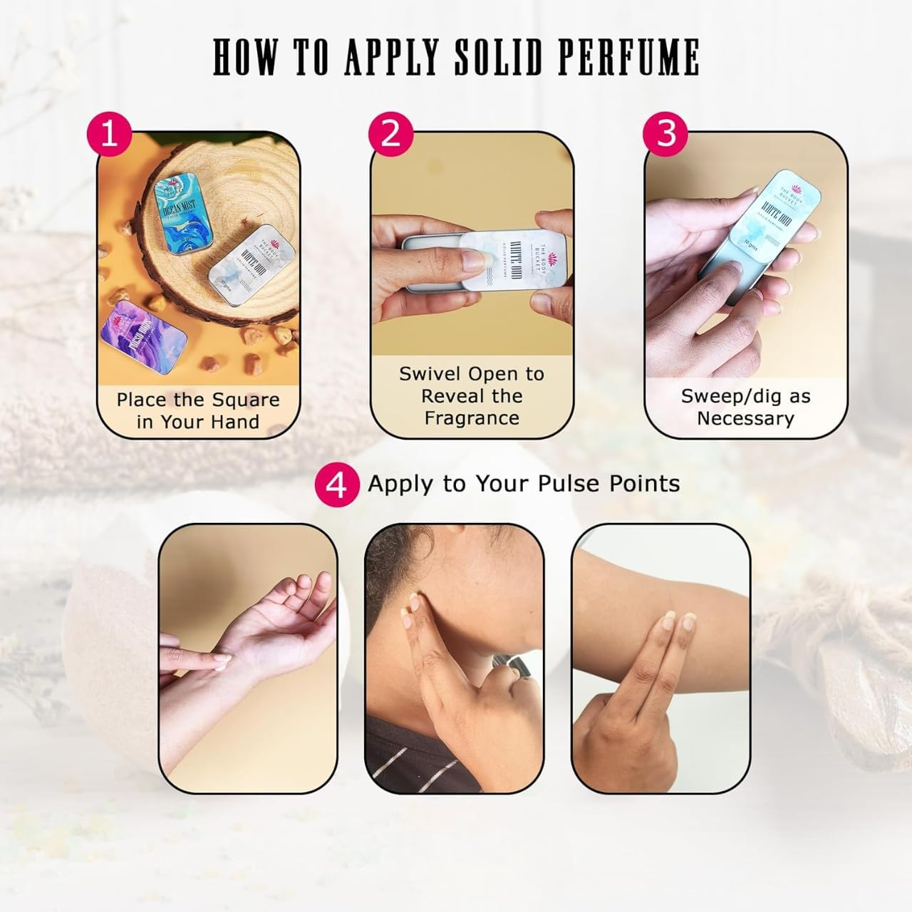 MANTRAMART Ocean Mist & White Oud Solid Perfume Duo (10G X 2) | Alcohol-Free Fragrance Balm | Compact, Easy-To-Apply Scent | Unisex Gift Set image number 2