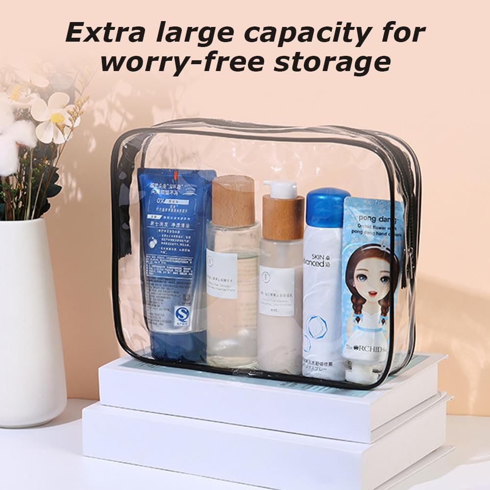 TOMVAES 6 Packs Toy Storage Bags with Zipper,Clear PVC Organizing Bags, Waterproof Toy Bags for Board Games,Handheld Toy Storage Organizer for Building Blocks Board Games Toys Cosmetic (6)