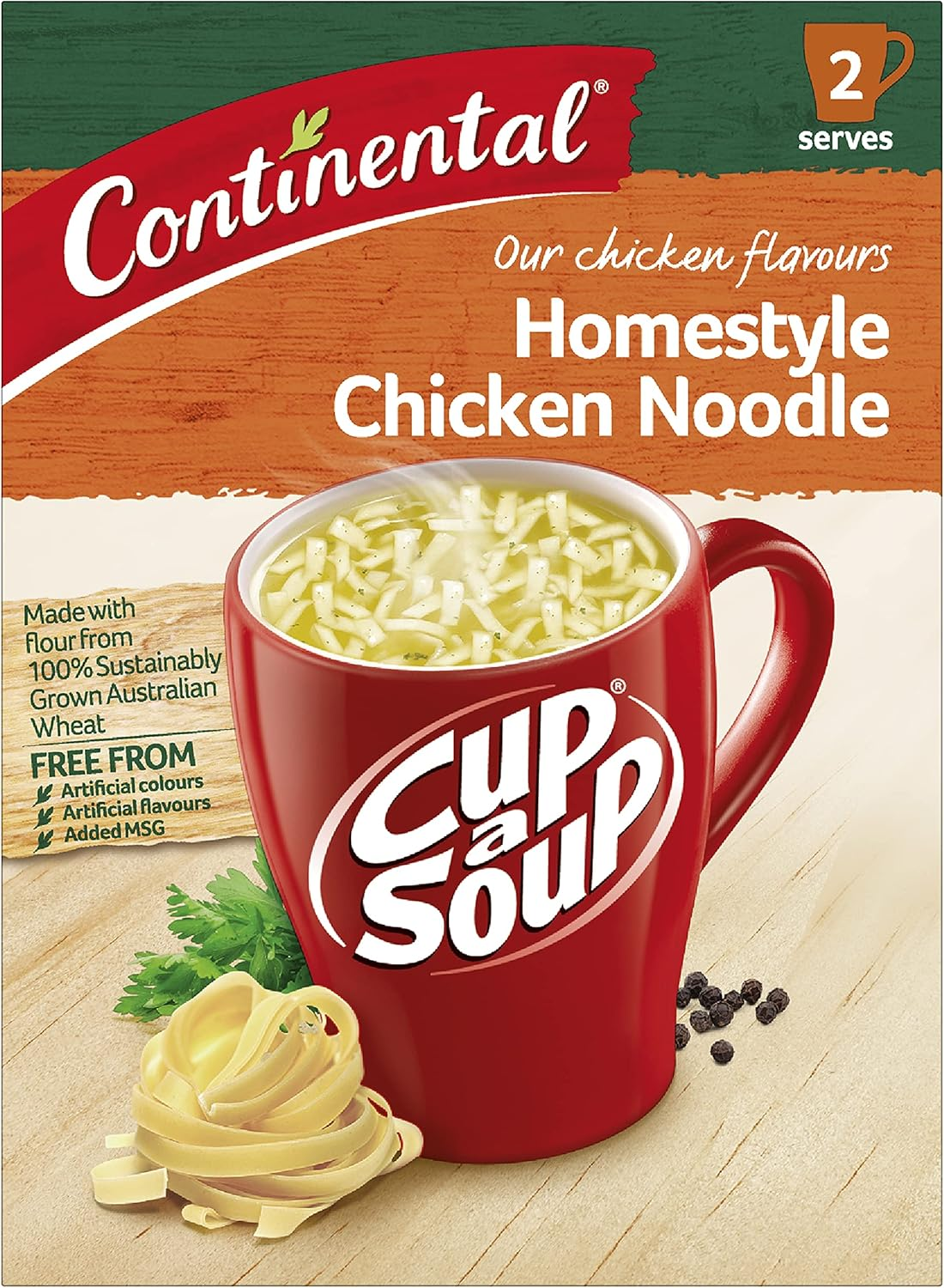 CONTINENTAL Cup-A-Soup, Homestyle Chicken Noodle, 2 Pack, 40G image number 2