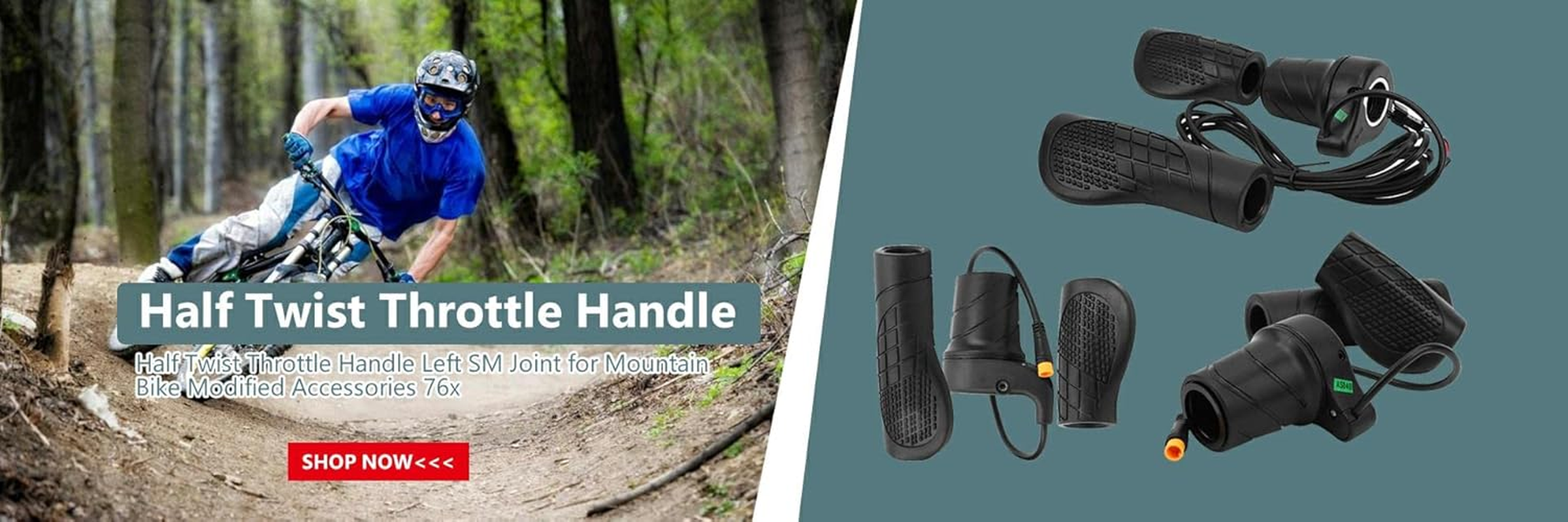 Electric Throttle, Half Twist Throttle Handlebar Grip Twist Speed Throttle E Bike Half Twist Throttle for Electric Bike Bike Scooter Turn Handle Modified Part Waterproof Joint 20X image number 5