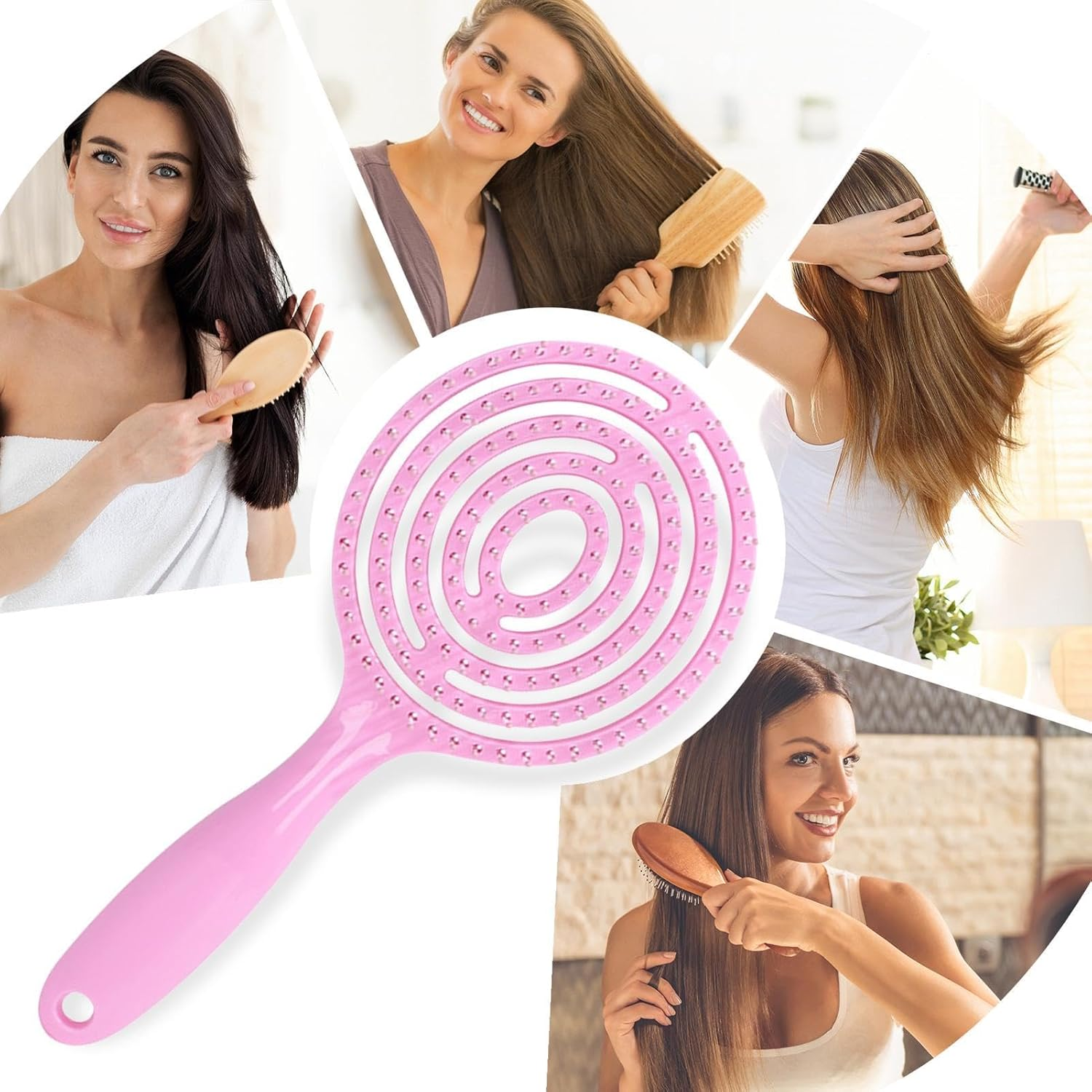 Cileznw Hair Detangling Brush - round Paddle Vented Detangling Brush | Faster Blow Styling Hair Brush, Wet and Dry Air Massage Comb for Thick and Curly Hair image number 4