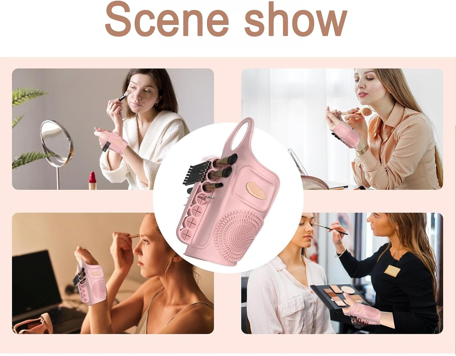 KOZTOL Makeup Mixing Palette Wrist Strap, Foldable Silicone Palette for Foundation Concealer Mix, Brush Cleaner, Make-Up Brush Storage, Wrist Assistance Tool for Make Up, Painting, Nail Art image number 1