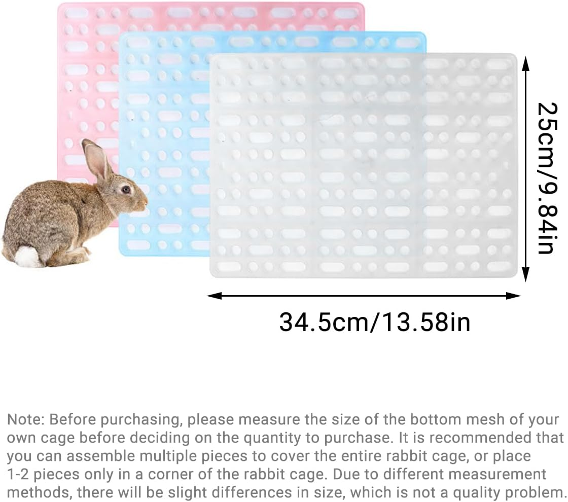 AIMALL 2Pcs Large Plastic Mat for Pet Rabbits, Guinea Pigs, Chinchillas, and Hedgehogs, Durable and Comfortable Foot Mat - Pink-2Pcs image number 3