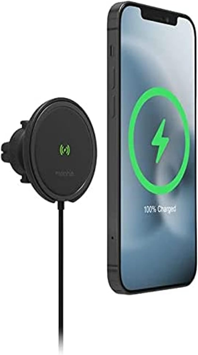 Mophie Wireless Charging Air Vent Car Mount, Black image number 6