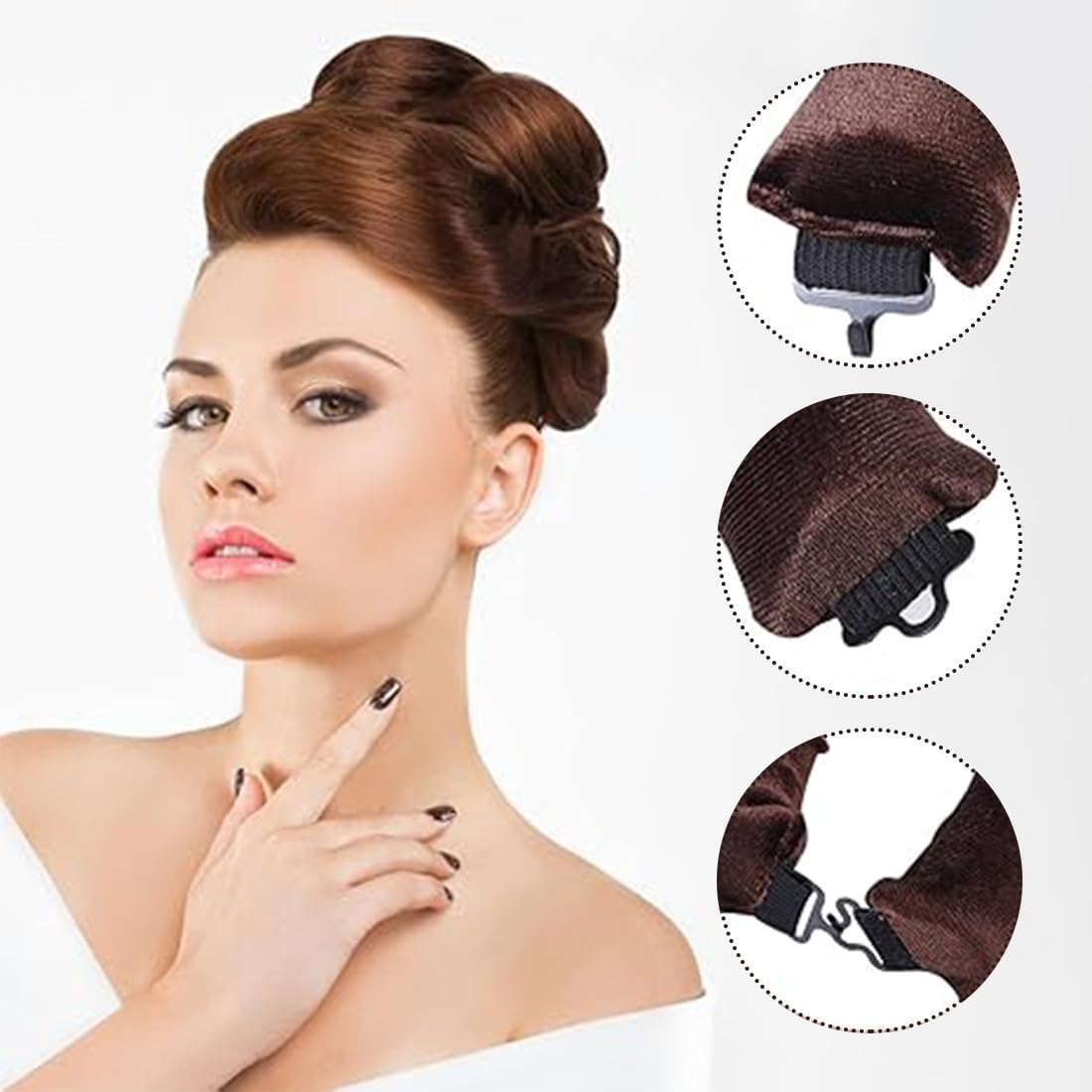 MEXRUMI Pack of 3 Heat-Free Hair Rollers, Hair Rollers, Overnight Blowout, Heatless Curls, Curls for Sleeping Styling Tool for Most Hair Types (Brown), Overnight Heatless Curls Blowout Rods image number 1