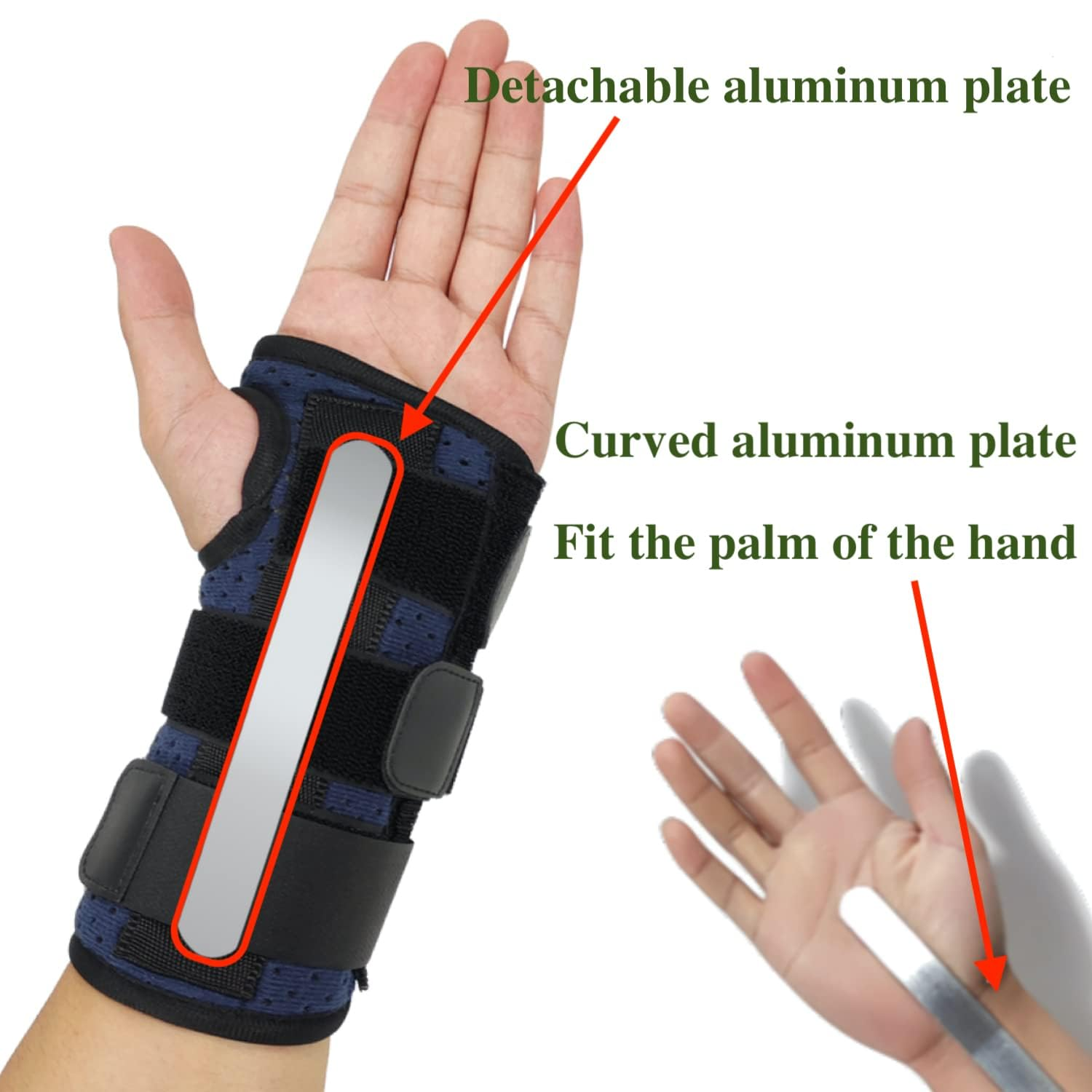 1 Pairs Wrist Brace for Carpal Tunnel Relief Support - Adjustable Wrist Support Splint, Maximum Support Hand Brace with 3 Stays for Women Men Tendonitis Arthritis Pain Relief Stabilizer image number 2