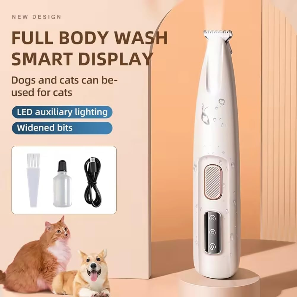 2024 Upgrade Micro Precision Trimmer, Multifunctional Pet Hair Clippers with LED Light, Low Noise Waterproof Rechargeable Paw Trimmer for Paws, Ears, Rump, Face, Eyes image number 1