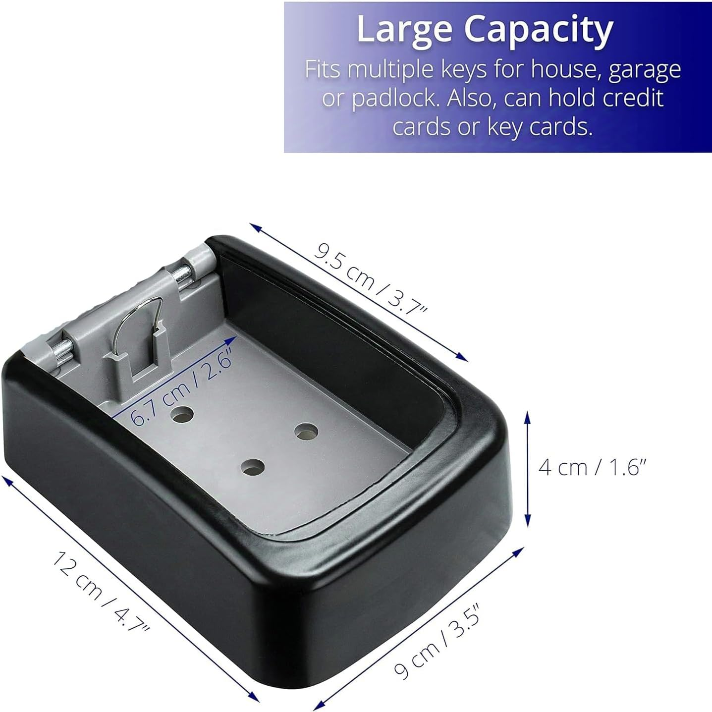 Key Lock Box,Lock Box for House Key, 4-Digit Combination Security Lockbox, Portable Wall Mounted Storage Lock Box for Home, Office, Apartment Spare Key Storage (1 Pack) image number 3