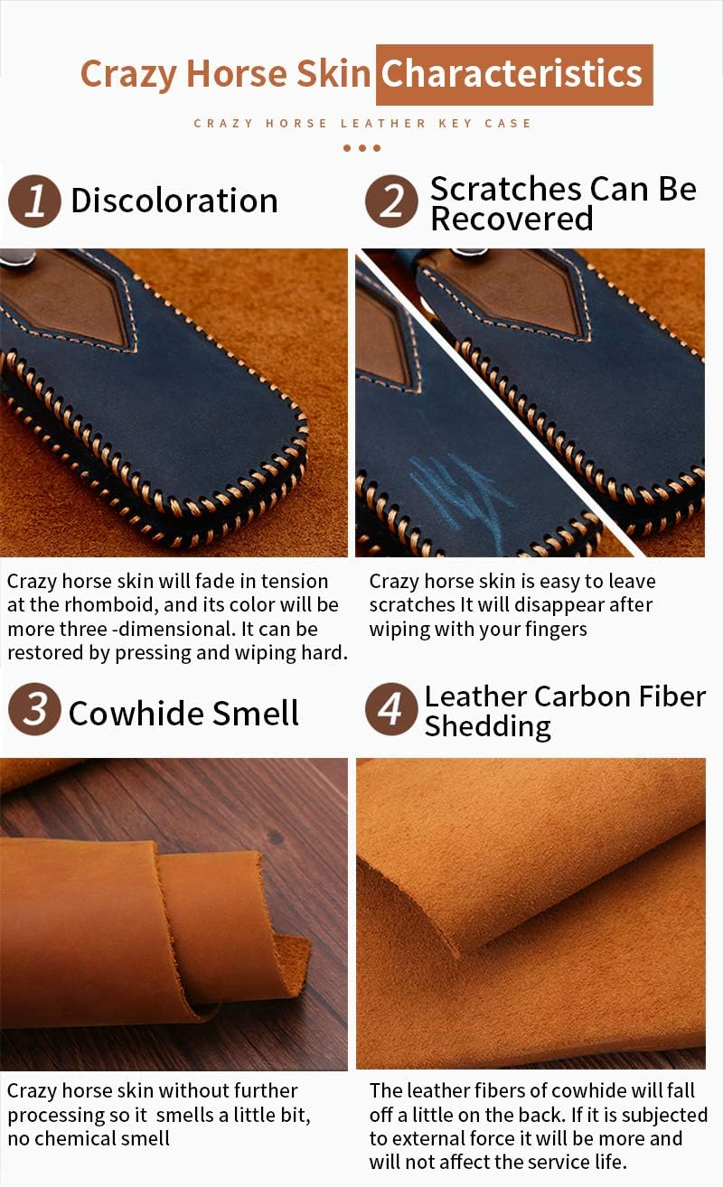 3 Button Genuine Leather Smart Key Fob Skin Cover Case Protector Keyless Fit for Subaru BRZ Impreza STI WRX image number 6