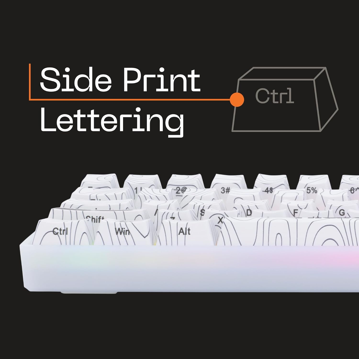 Higround Trailhead 65% Mechanical USB Wired Gaming Keyboard, TTC Linear Custom Switches, Programable RGB, Hot-Swappable, Deep Thock Creamy Sounding PC Keyboard, Pre-Lubed (SNOWSTONE) image number 1