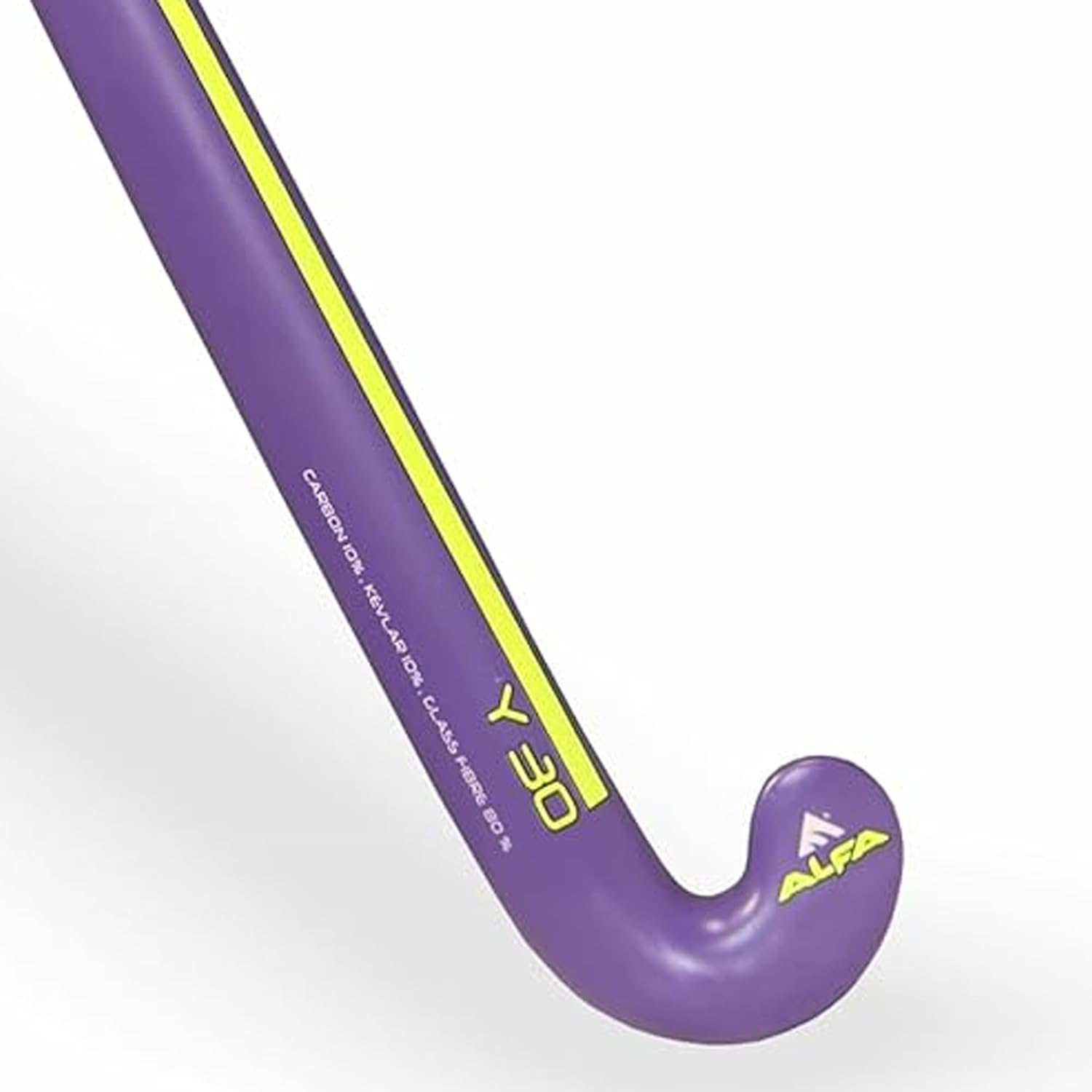 ALFA Y-30 Junior Hockey Stick | Color: Purple | Size: 34&rdquo; | Material: 10% Carbon | Gender: Unisex | Lightweight & Flexible | Advanced Grip | High Durability | Precision Control | Speed & Agility image number 4