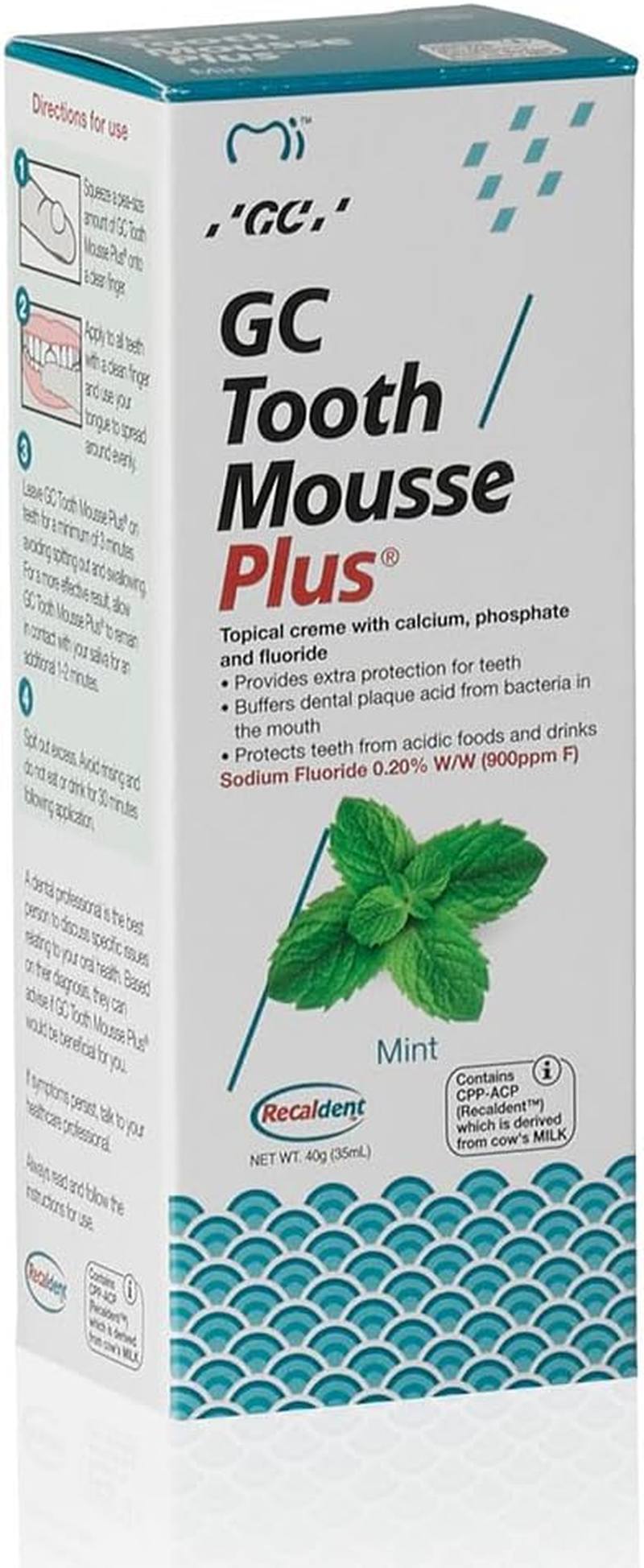 GC Dental Tooth Mousse plus 40 G, Mint Flavor