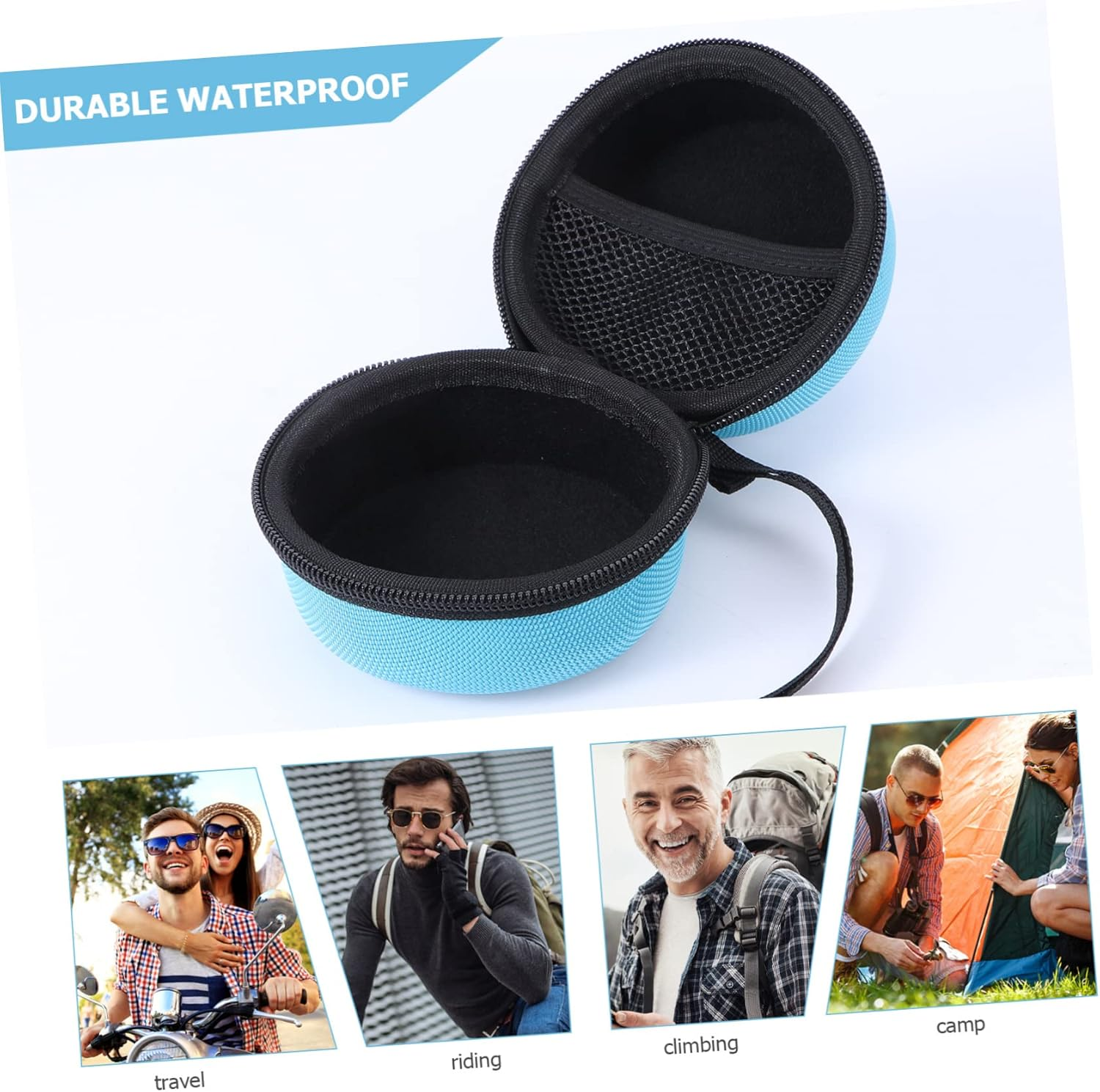 SWOOMEY Nylon Rope Speaker Bag Compression Resistant Scratch Lightweight for Travel Hiking Cycling Zipper Carabiner Random Color