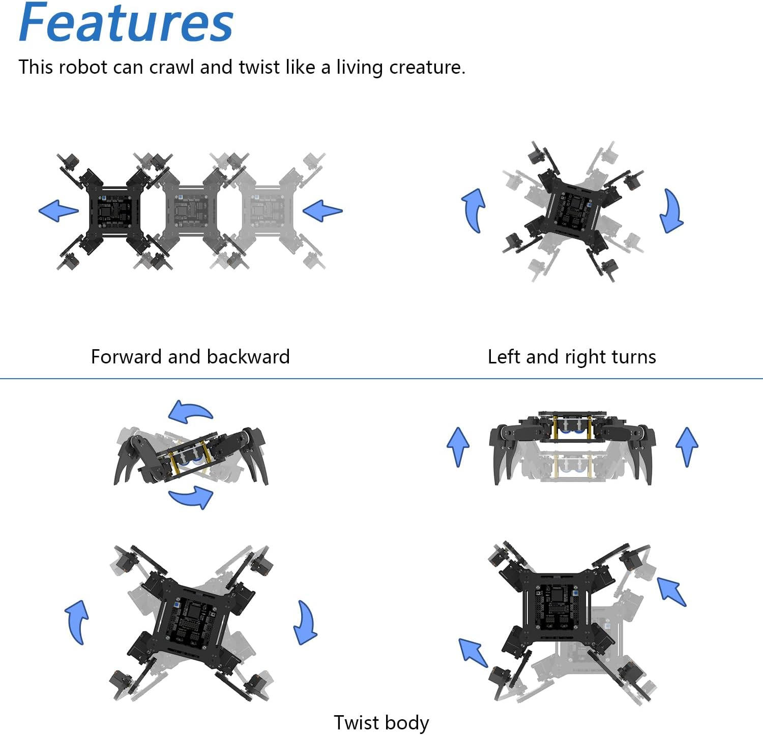 Freenove Quadruped Robot Kit (Compatible with Arduino IDE), Walking Crawling Twisting, App Remote Control, Servo STEM Project image number 6