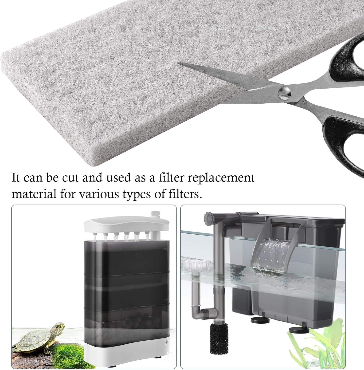 Dirvin 4-Pack Mixed Aquarium Sponge Filter Pad, Cut-To-Fit Aquarium Foam with Ammonia&Carbon&Phosphate Reducer, Aquarium Filter Foam Sponges for Fish Tank Filters (12.6" X 5" X 1'') image number 4