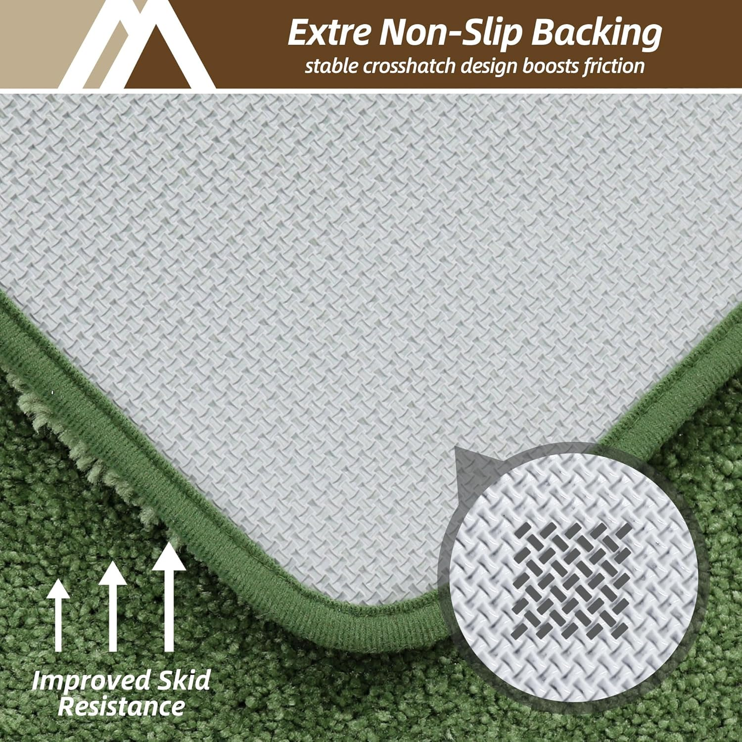 COSY HOMEER Extra Thick Bath Rugs for Bathroom - Anti-Slip Bath Mats Soft Plush Yarn Shaggy 100% Strong Mirco Polyeste Mat Living Room Bedroom Mat Floor Water Absorbent(Green,16X24 - Inches) image number 2