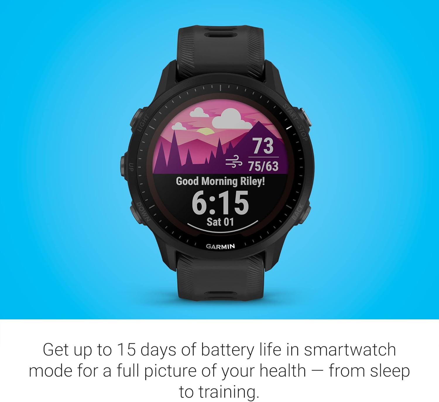 Garmin Forerunner&reg; 955, Black, GPS Fitness Smartwatch