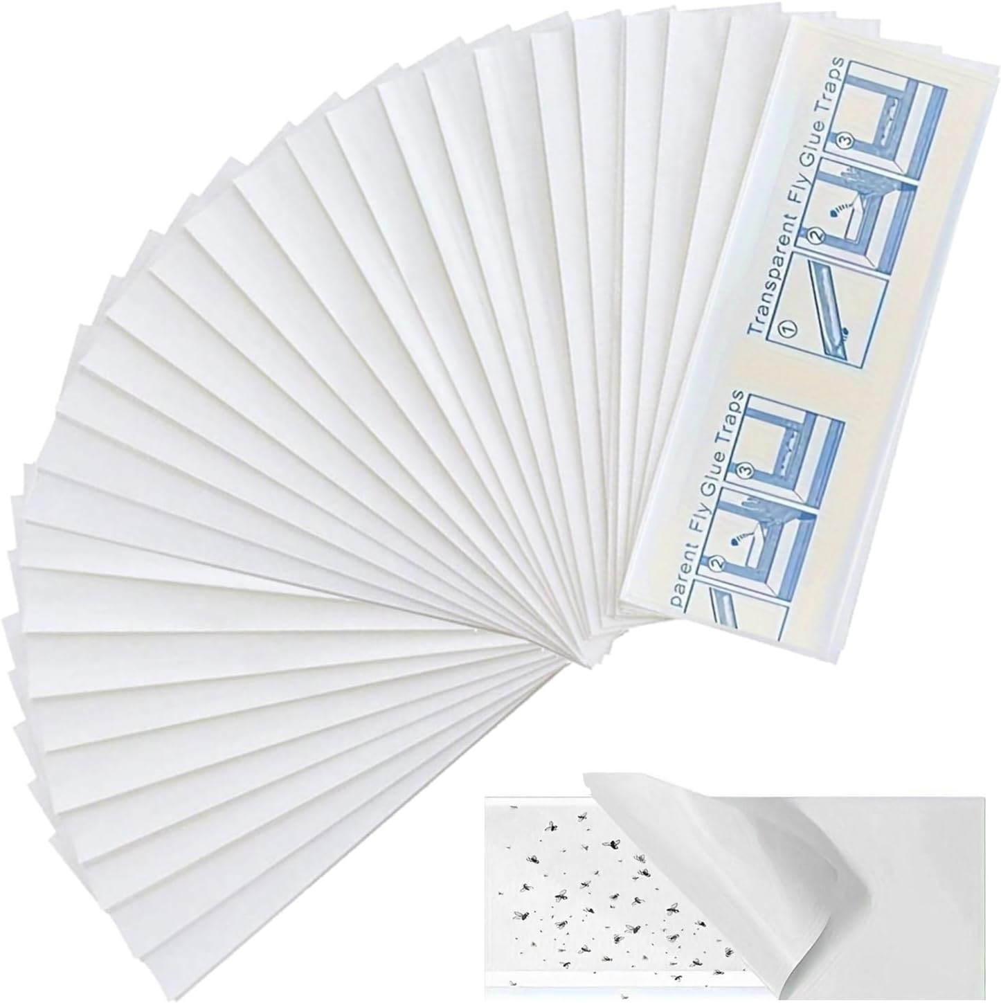 30Pcs Window Fly Traps Transparent Double-Sided Fly Stickers Small Flying Insects Fly Traps Sticky Insect Boards Suitable for Indoor Houseflies Mosquitoes and Flying Mosquitoes