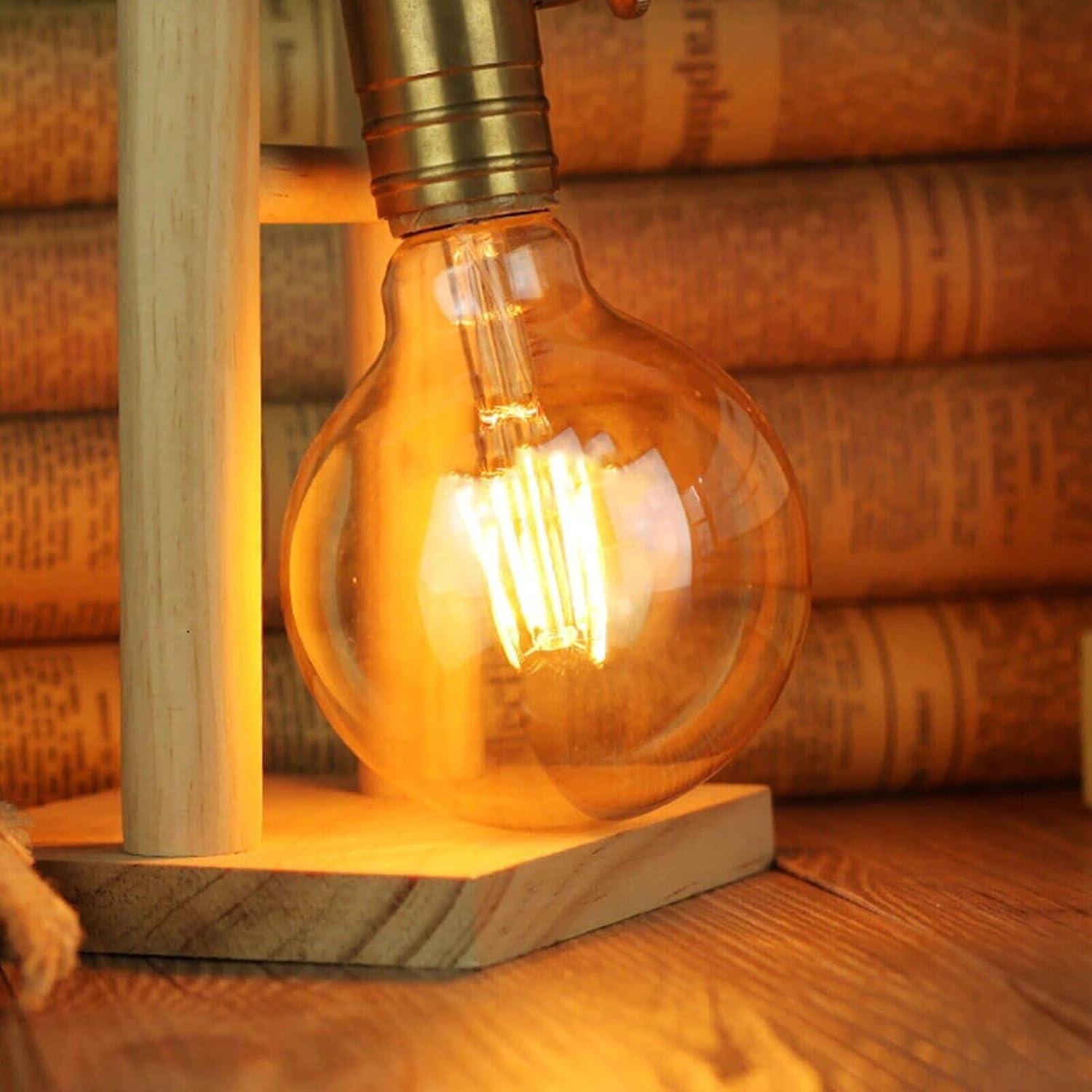 Ledsone, Vintage Light Bulb E27 Screw LED Edison Bulb 8W (60W Equilavent) G95 Edison Screw Light Bulbs,Warm White 2700K ES LED Filament Globe Bulb Antique Style Retro Amber Glass Screw Lamp,450Lm image number 5